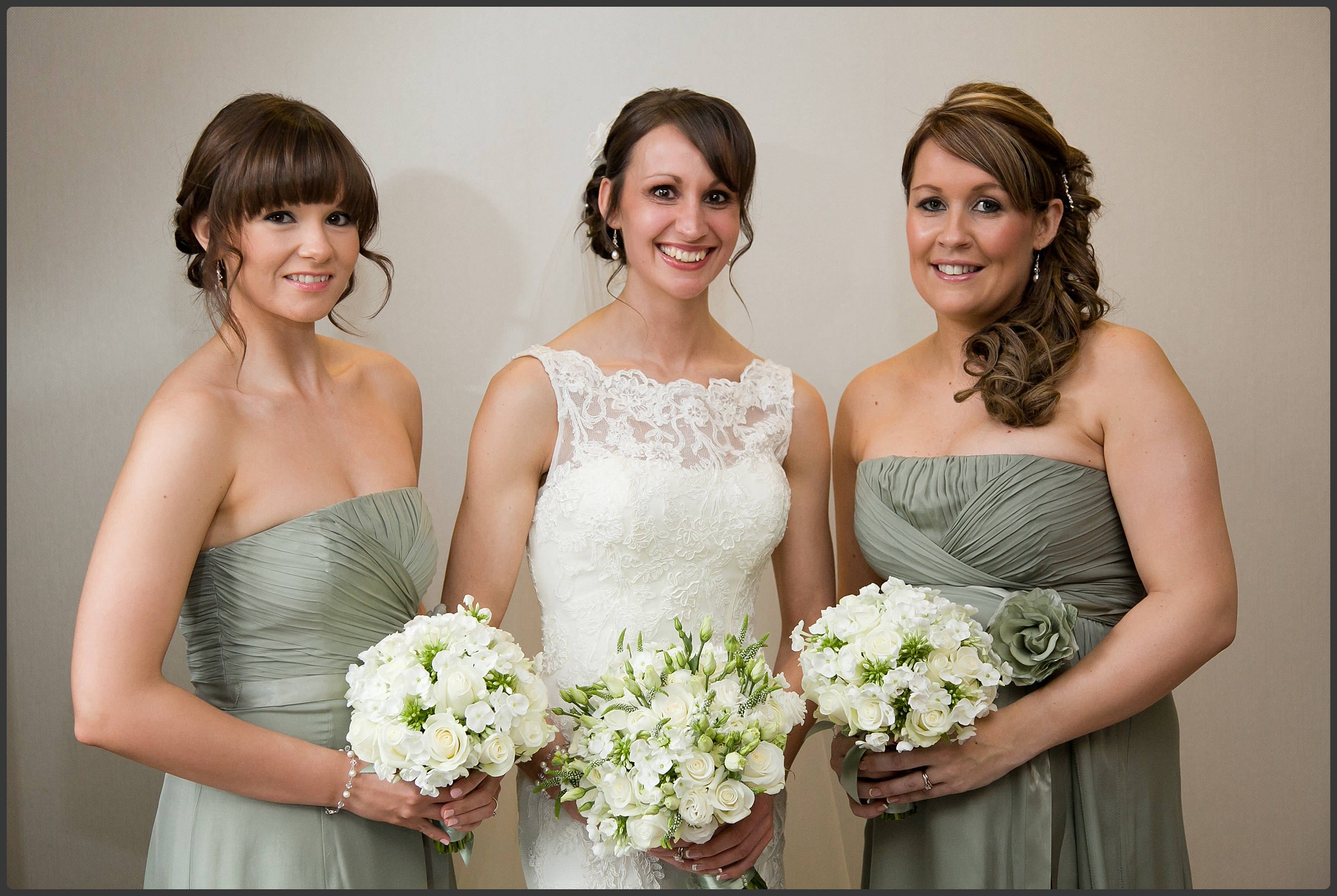 Bride and bridesmaids at Moxhull Hall hotel