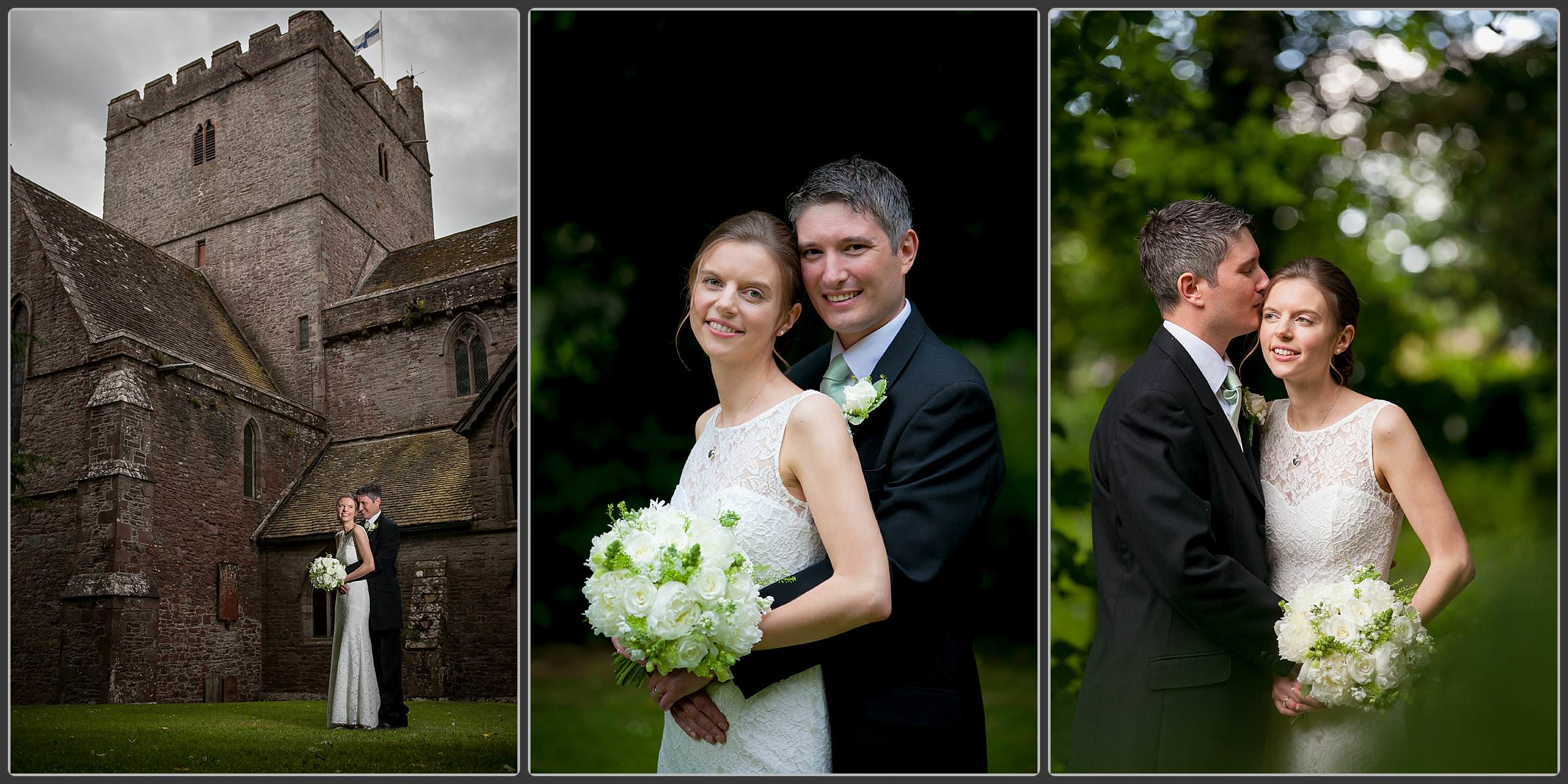 Bride and Groom at Brecon Cathedral Wedding