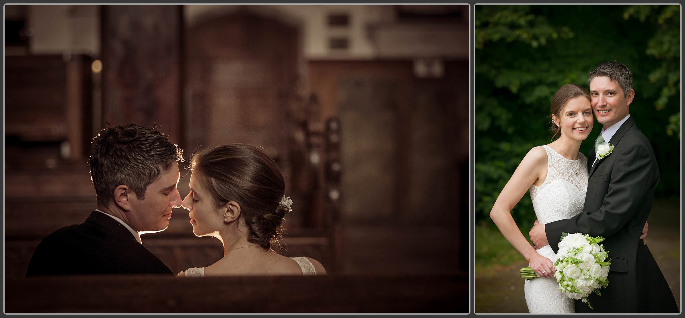 Bride and Groom at Brecon Cathedral Wedding