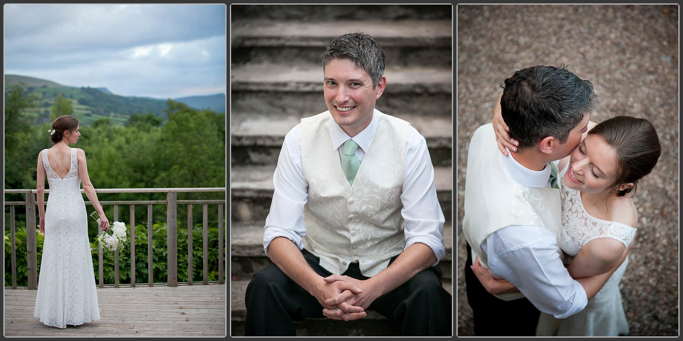 Bride and groom together at Peterstone Court