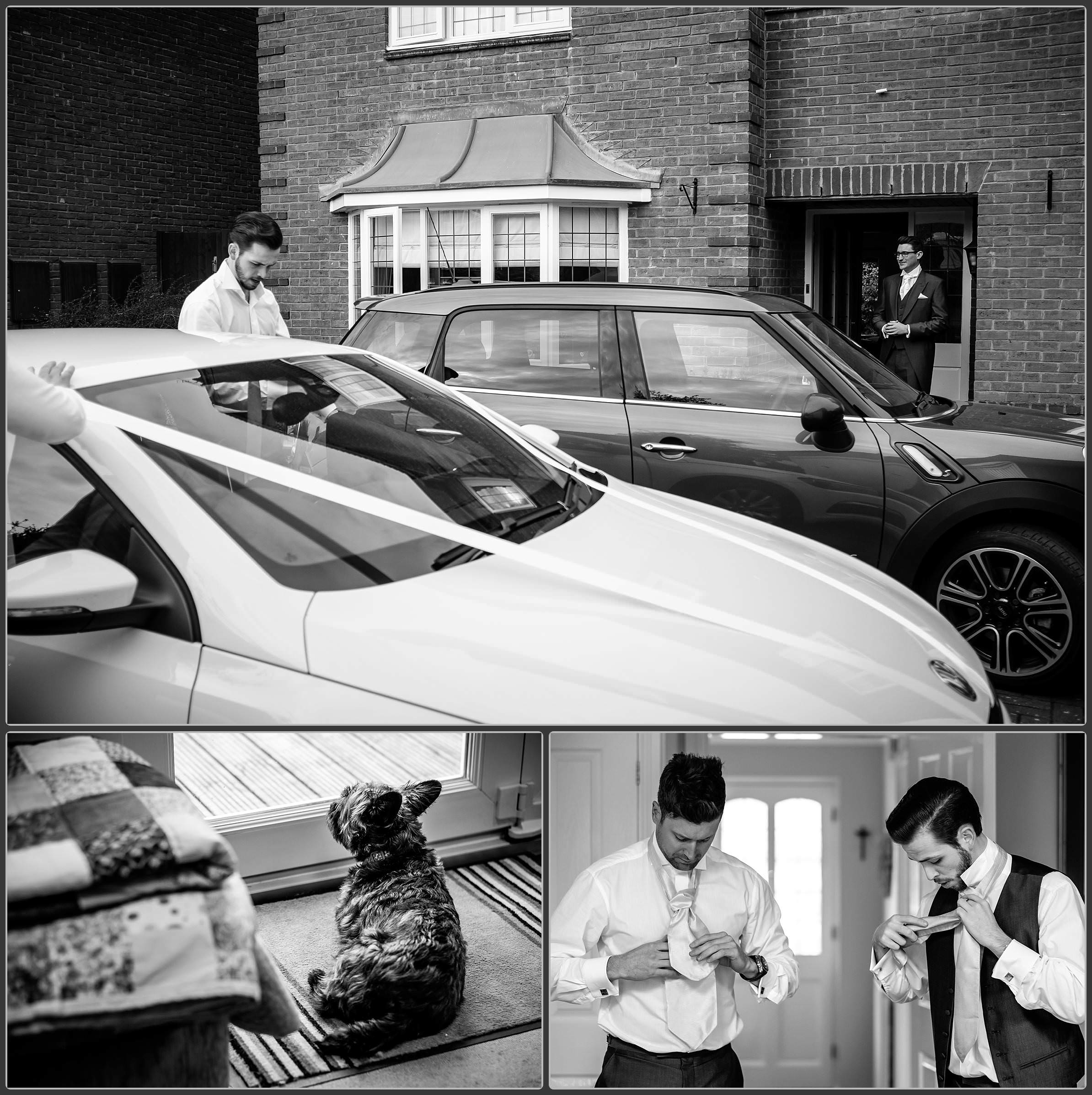 Groom preparation photography