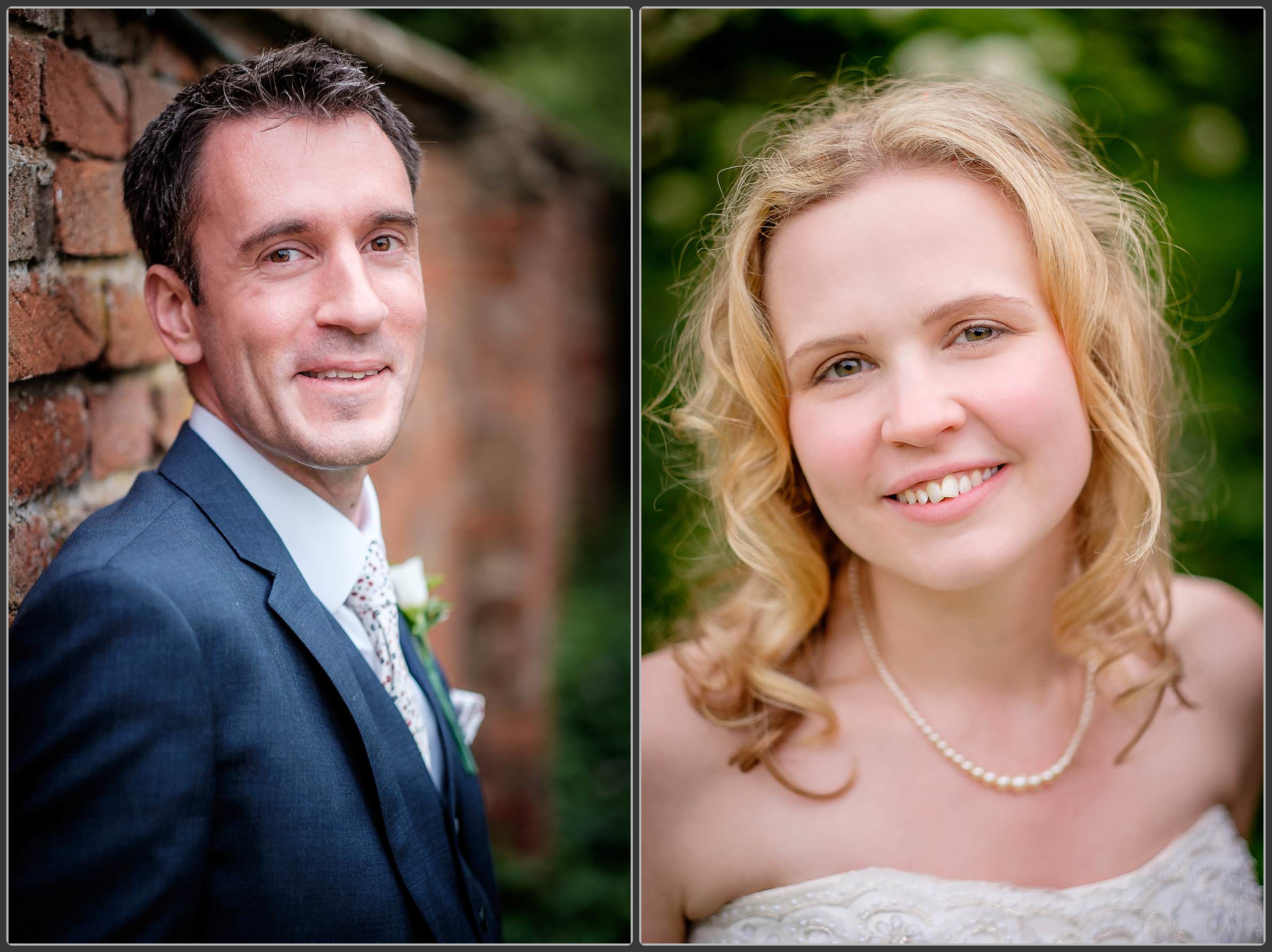 Bride and groom together at Talton Lodge