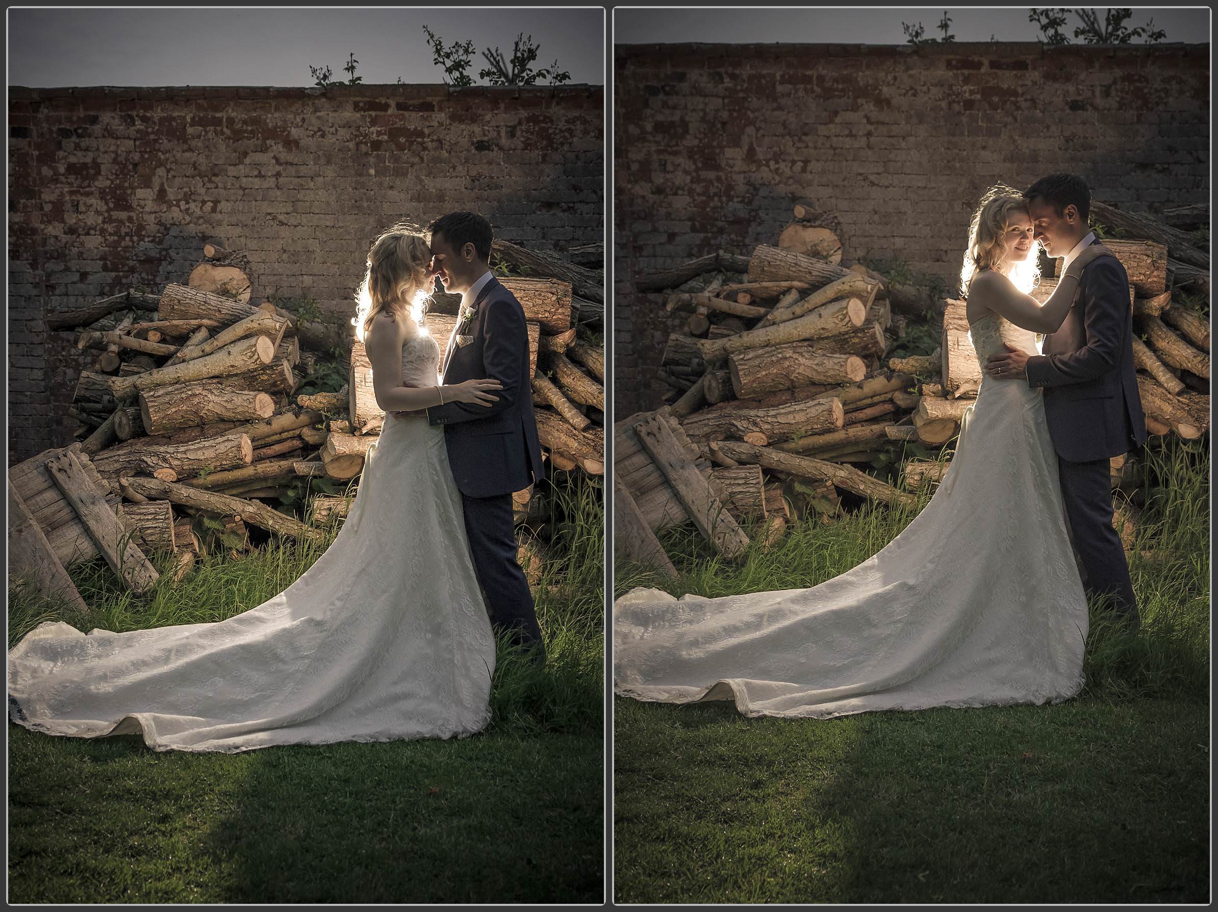 Bride and groom together at Talton Lodge weddings