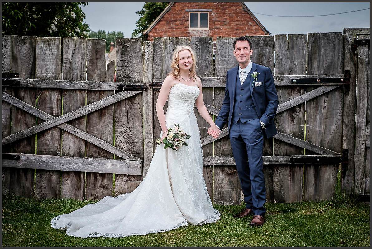 Bride and groom together at Talton Lodge