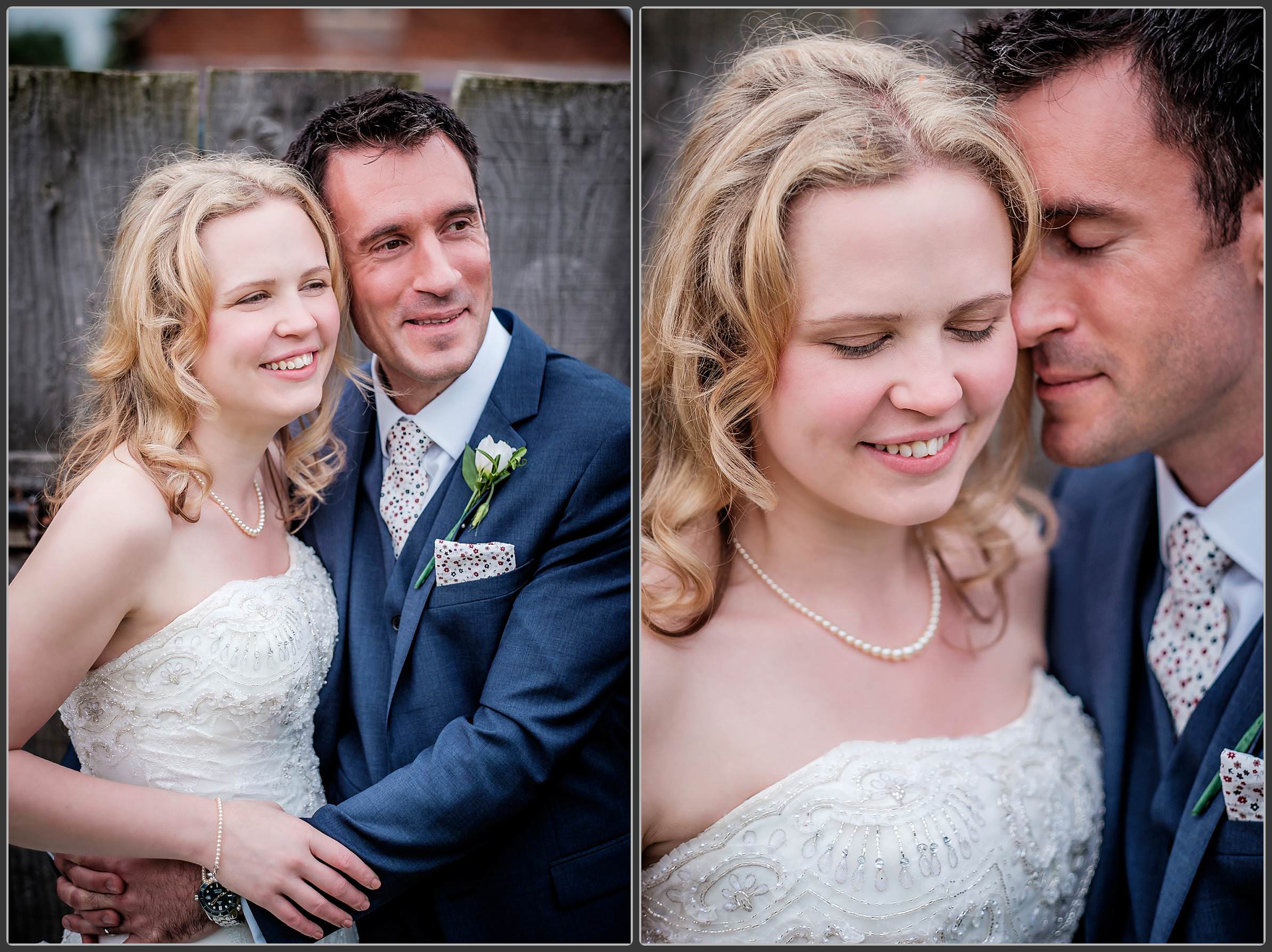 Bride and groom together at Talton Lodge