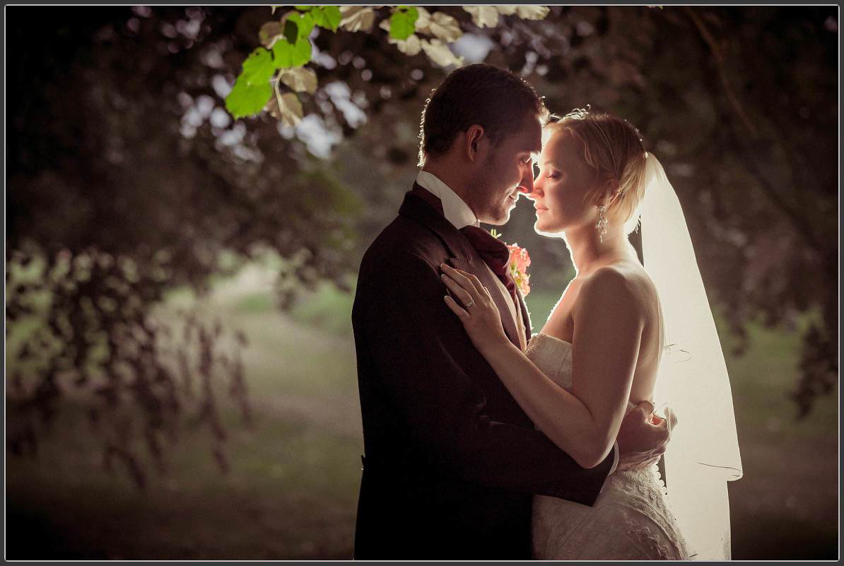 Bride and groom together at Milton Hill House