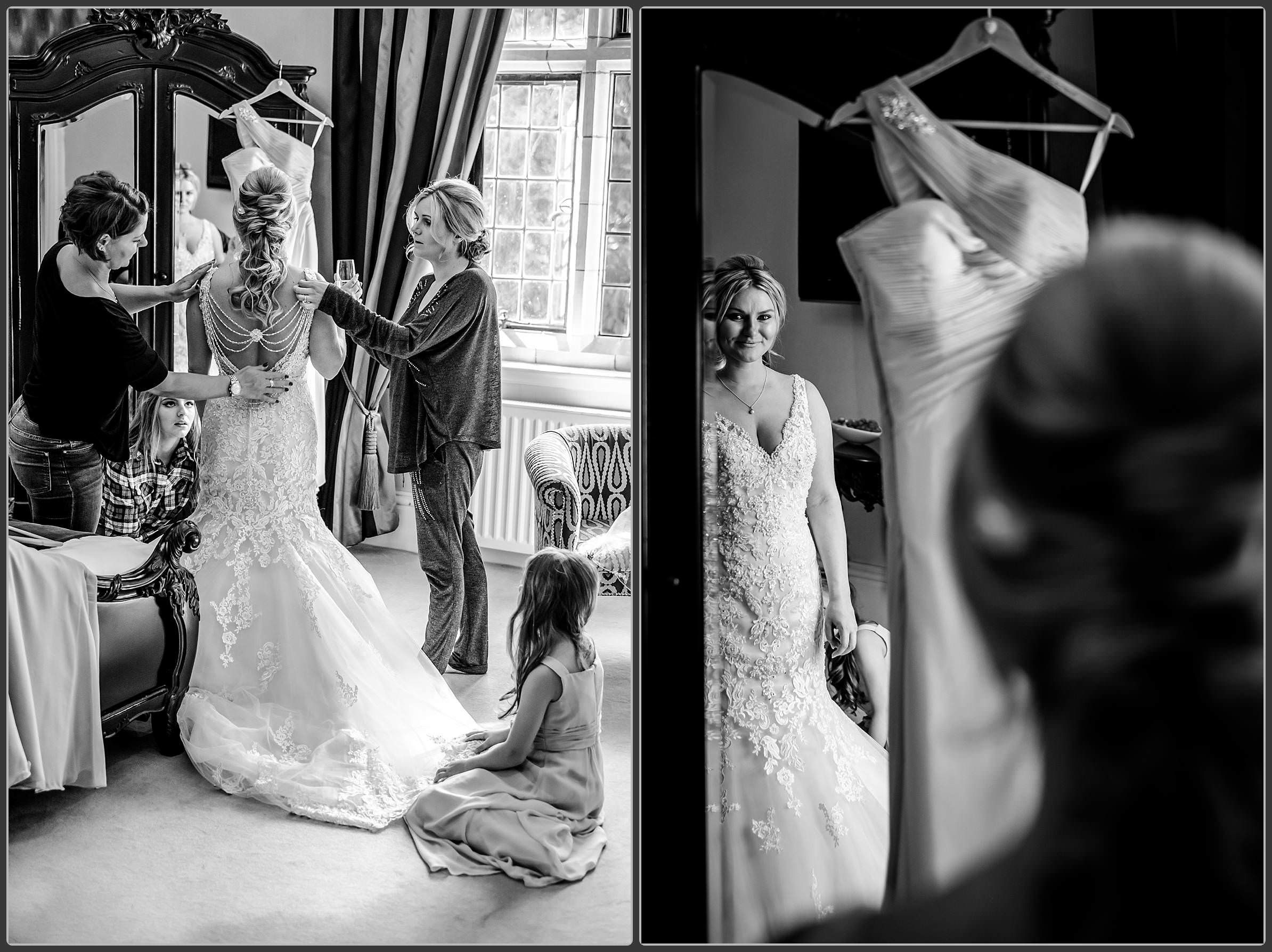 Bridal preparations at Moxhull Hall hotel