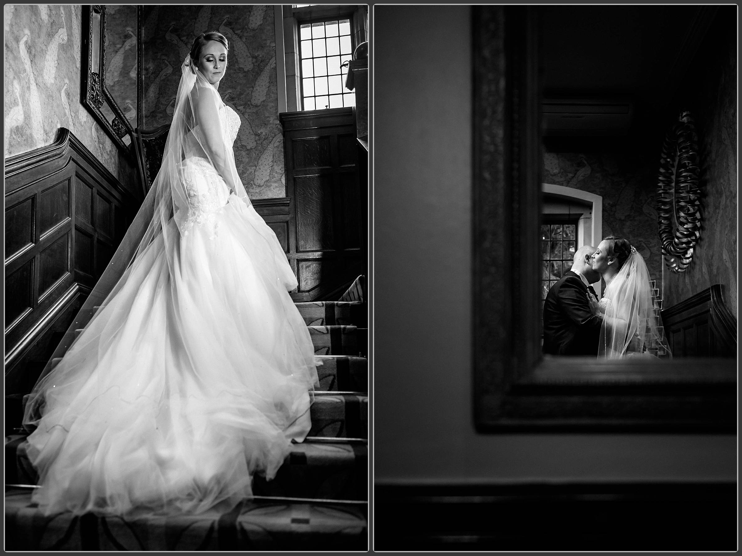 Bride and groom portraits in black and white 2