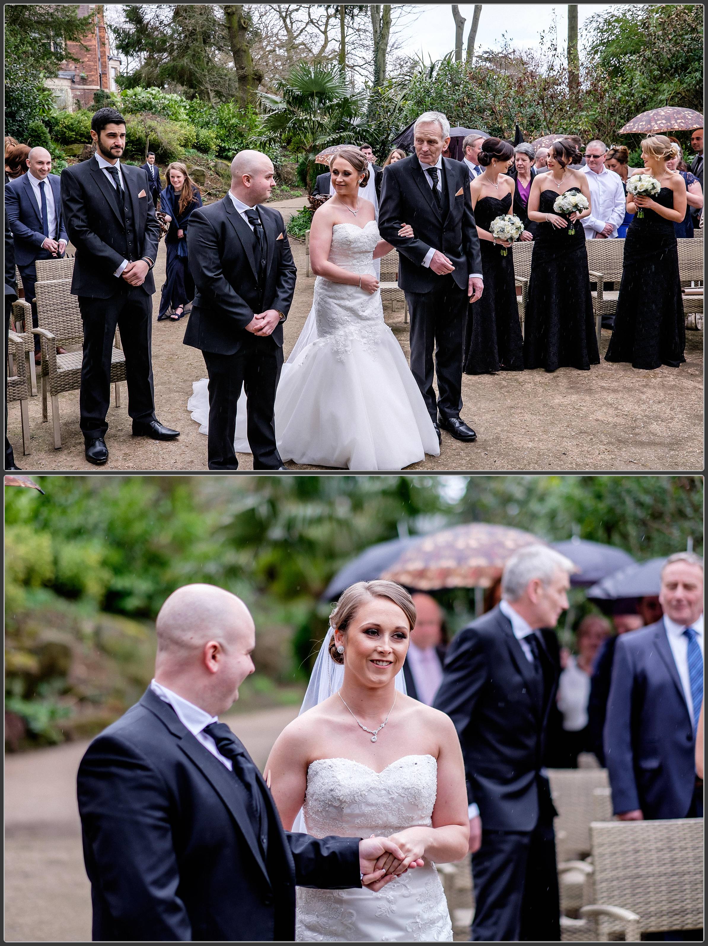 The groom seeing his bride for the first time