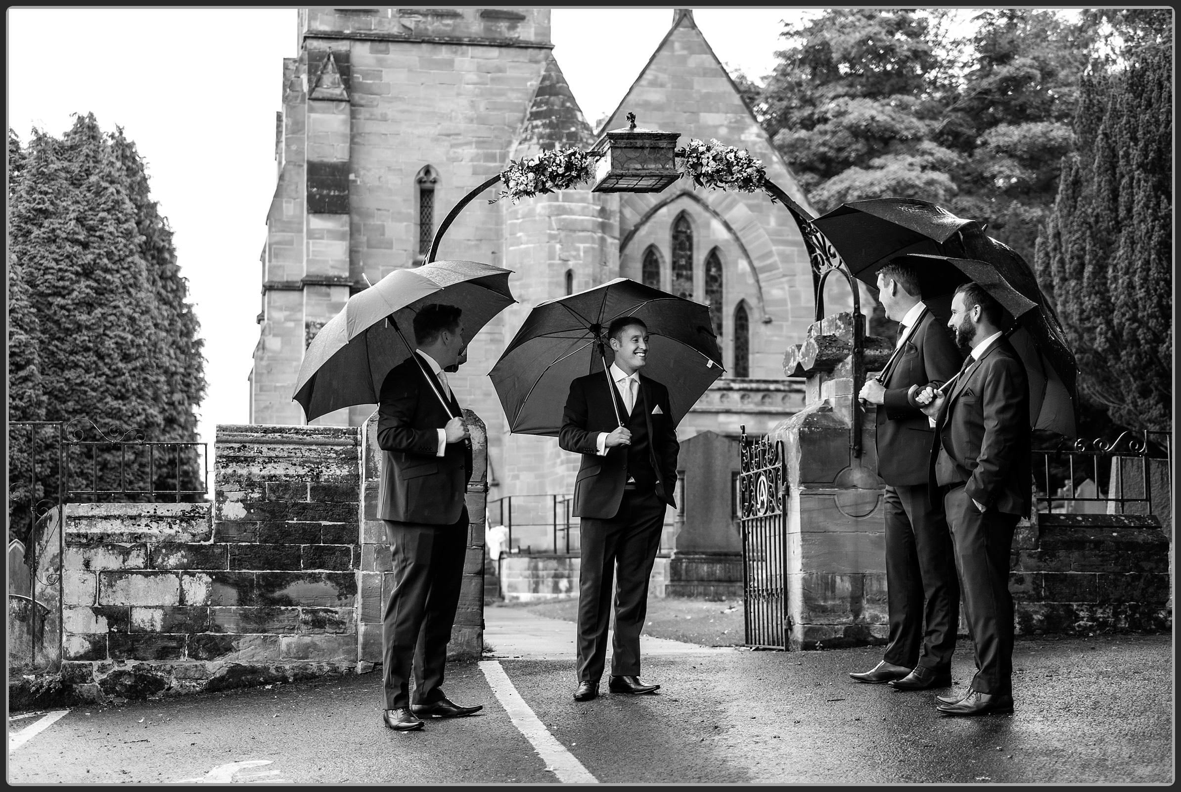 Groomsmen at the church