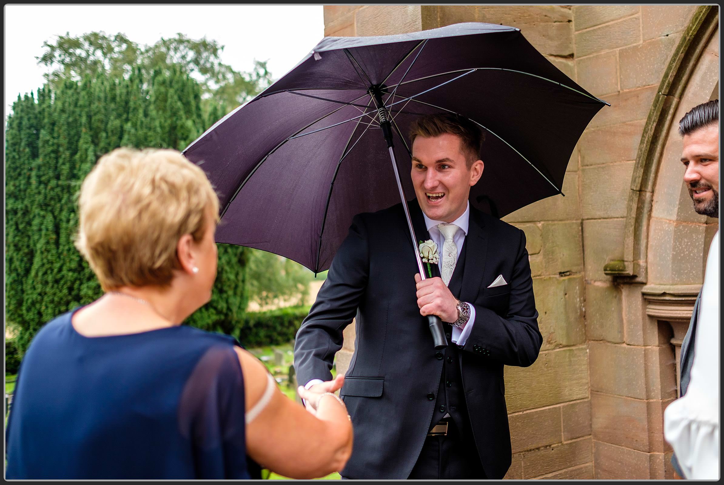 The groom and the wedding guests