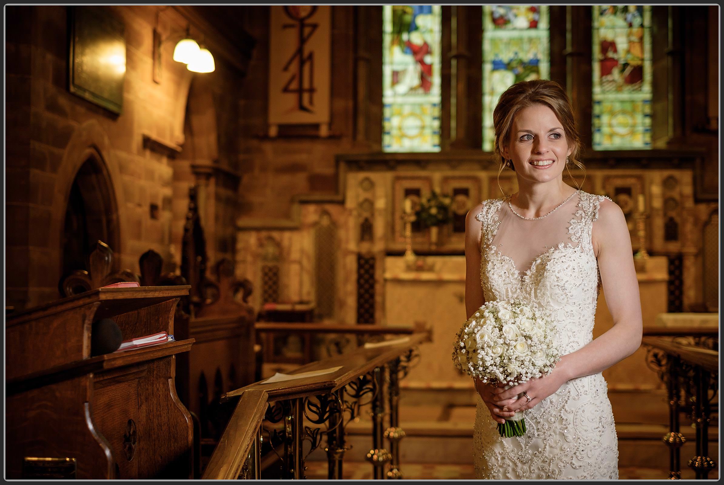 The bride with her flowers