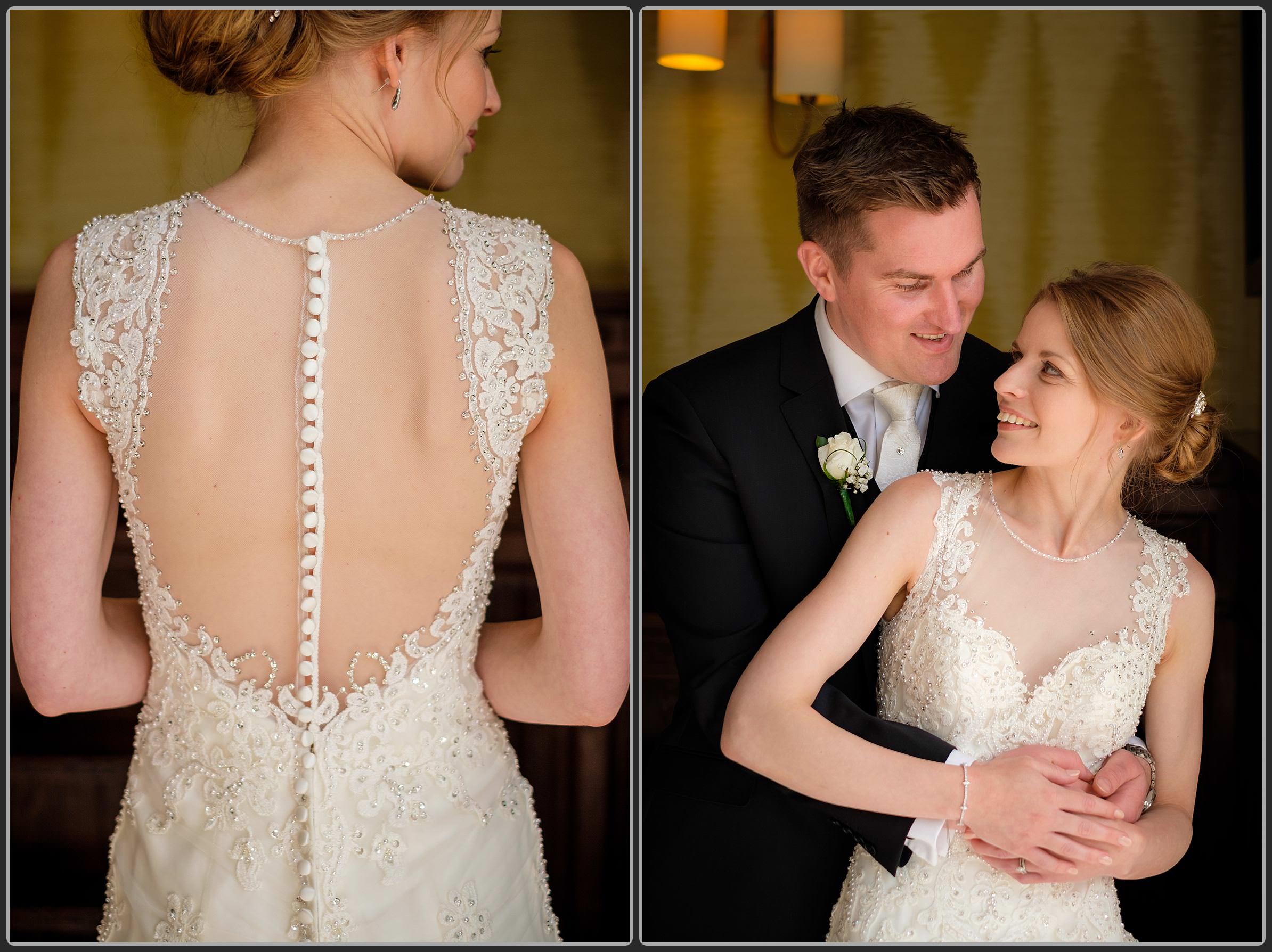 Bride and groom together at Moxhull Hall