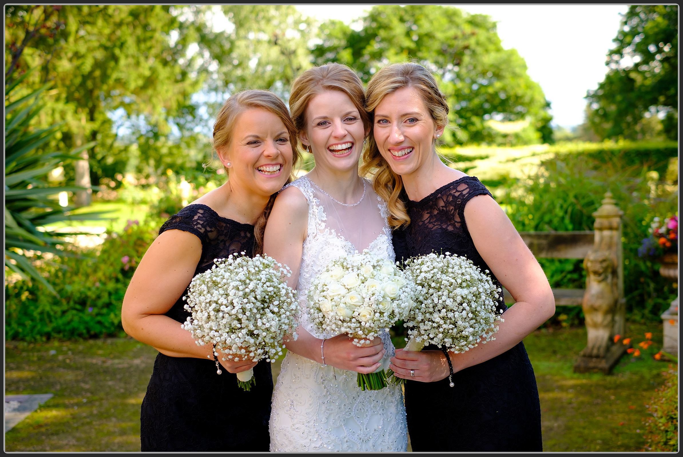 Bridesmaids and bride