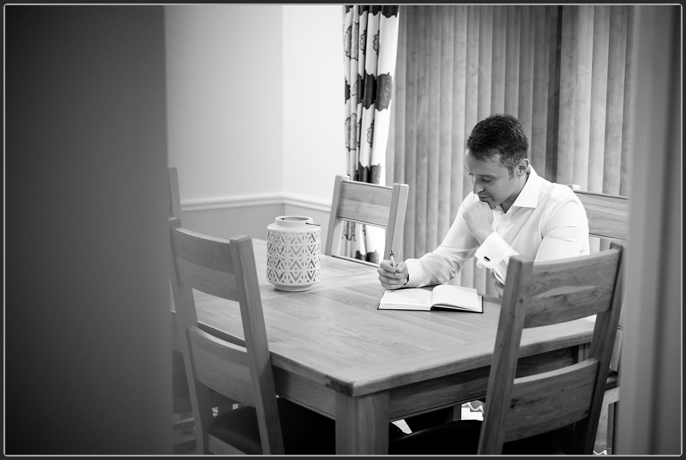 Best man writing his speech