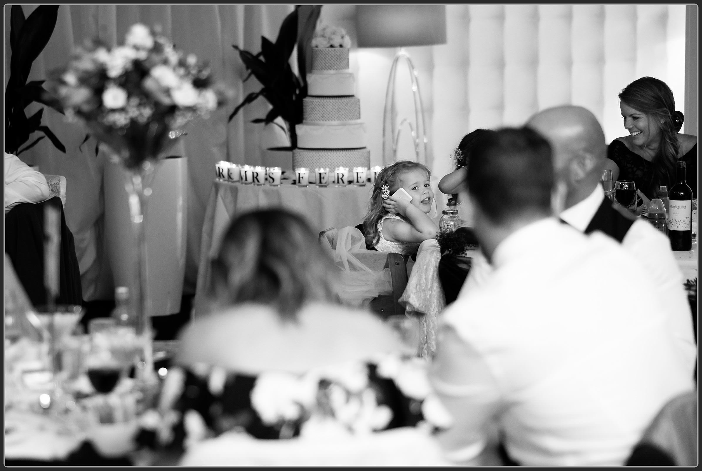 Flower girl during the speeches