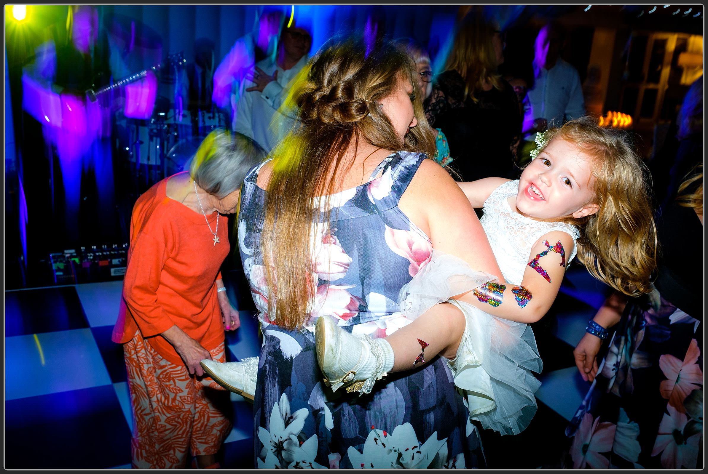 Flower girl on the dance floor