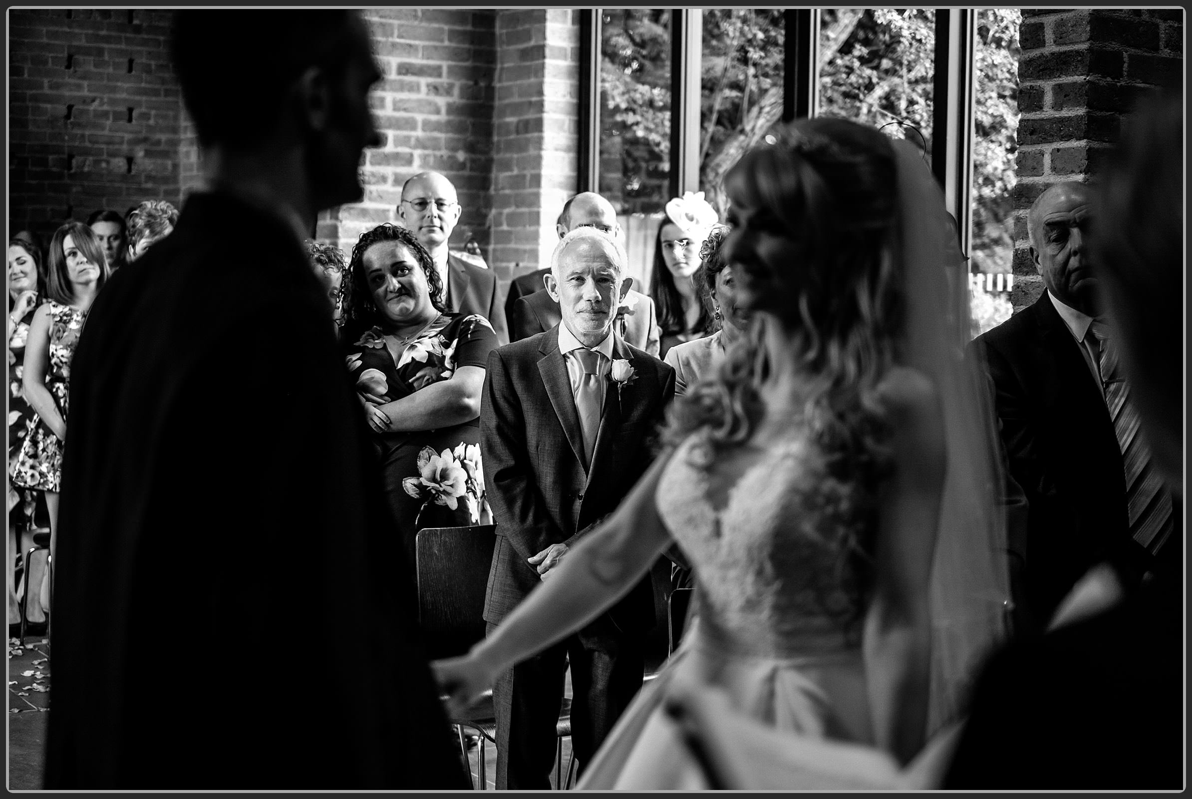 Father of the bride during the ceremony