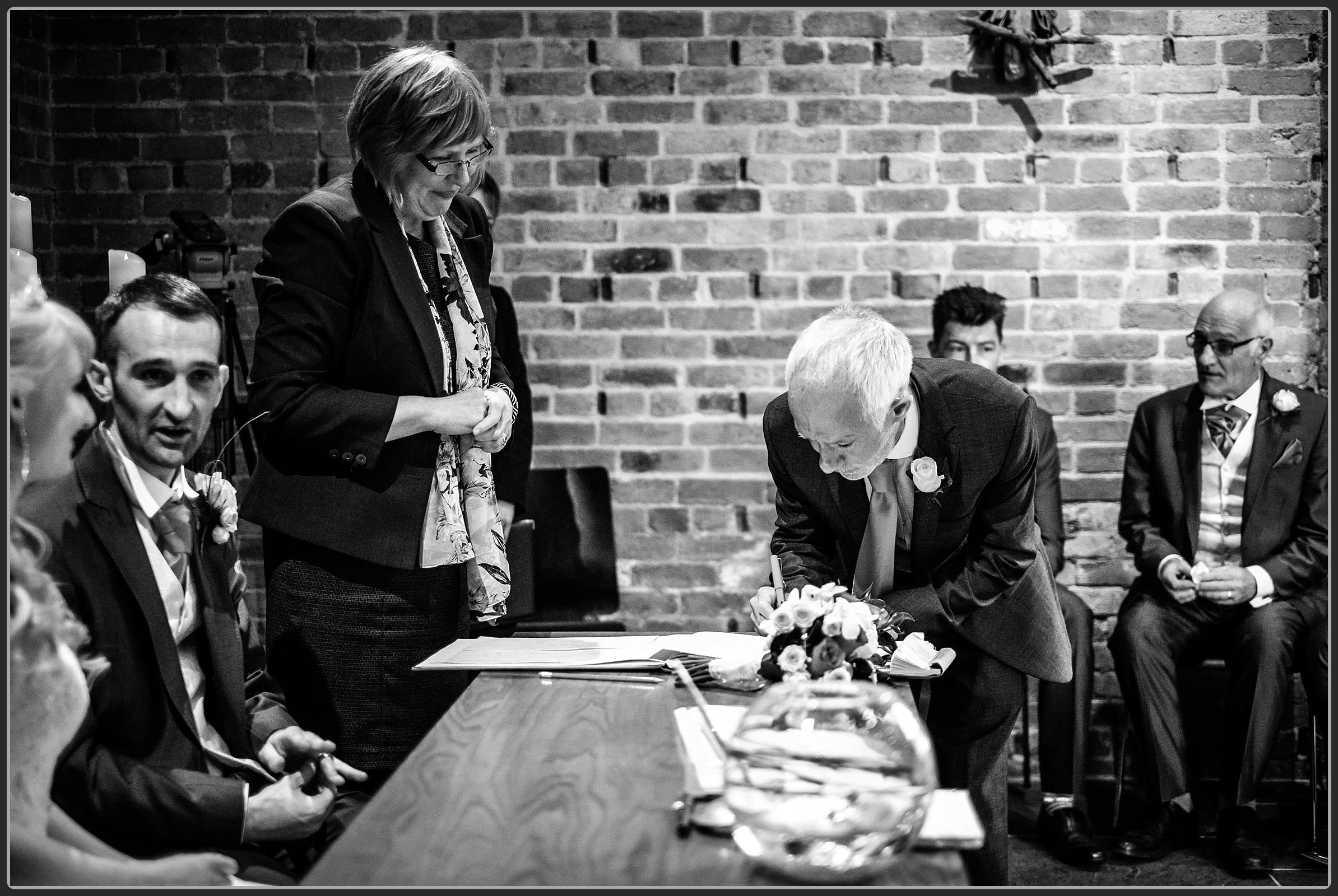 Signing the register