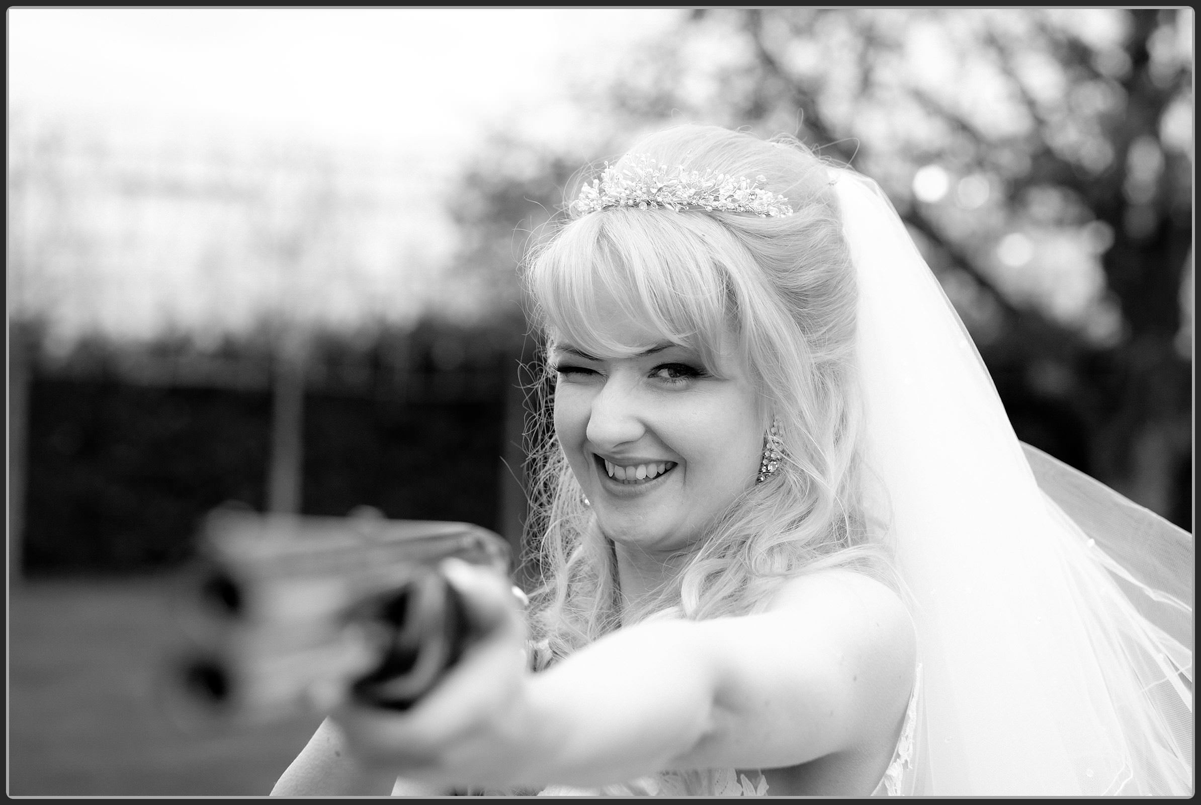 Bride with shotgun