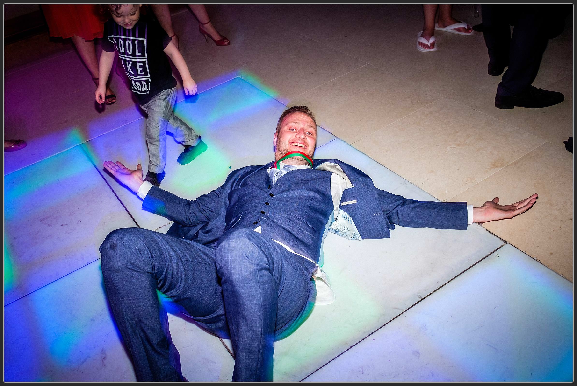 Wedding guests dancing