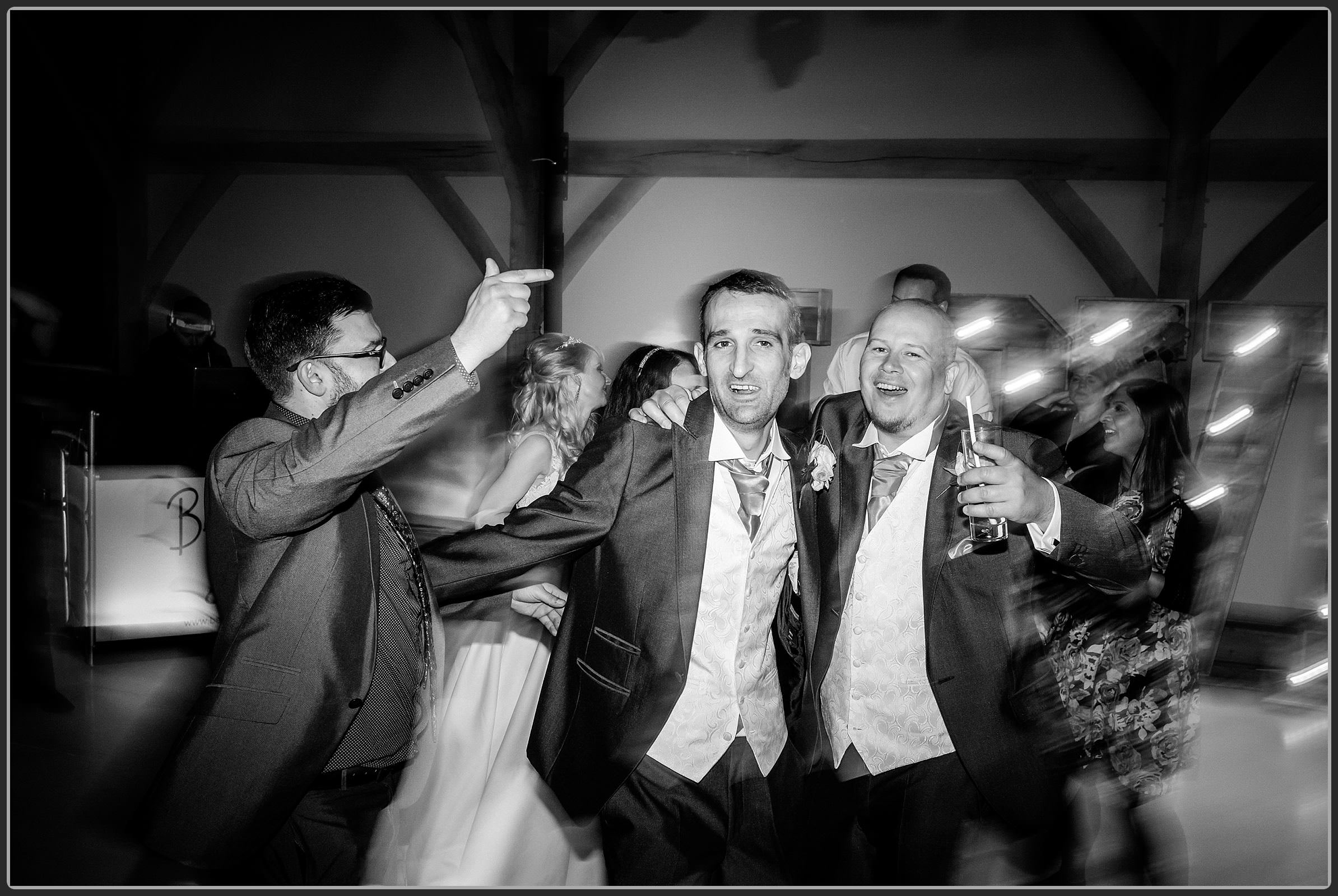 Wedding guests dancing