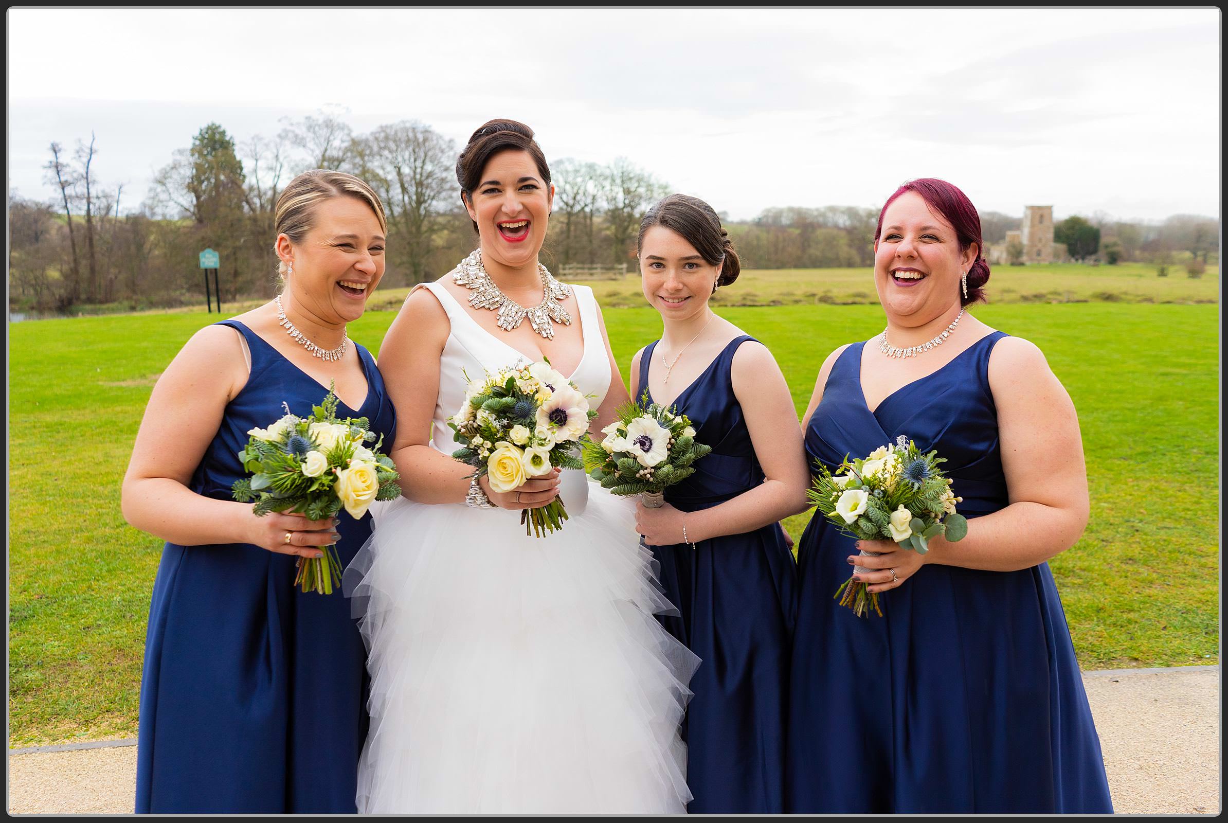 The bride and bridsmaids