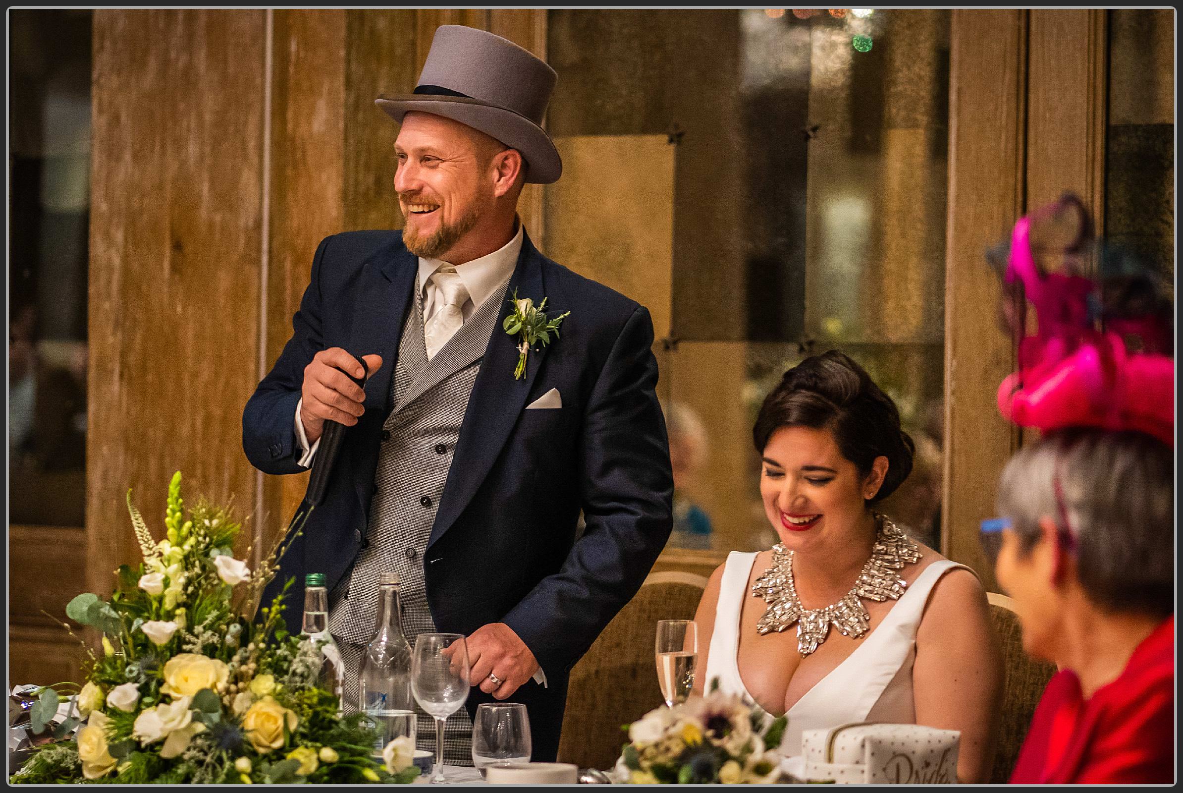 The groom giving his speech