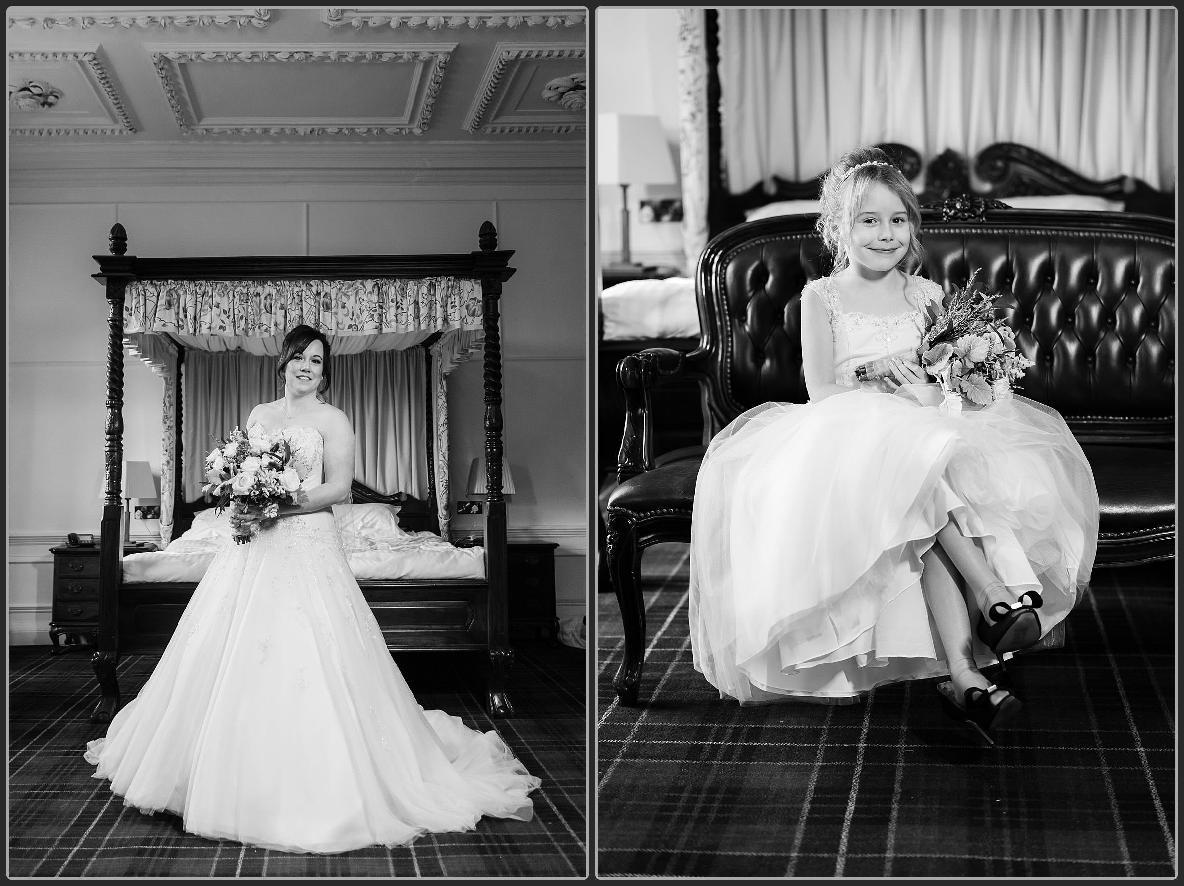 The bride and her flower girl together