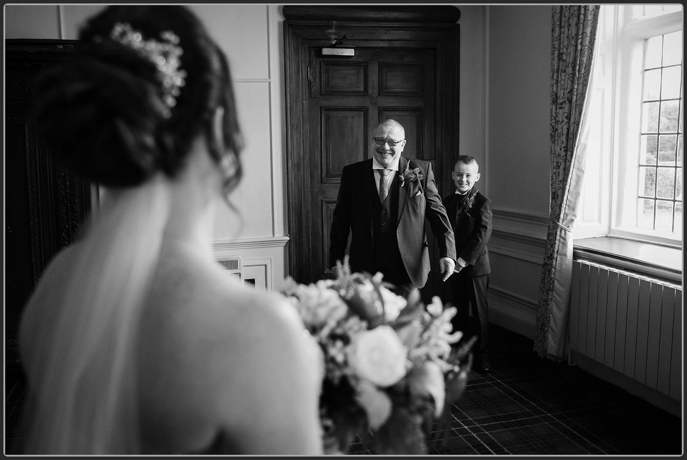 Robyn's dad seeing her for the first time in her dress