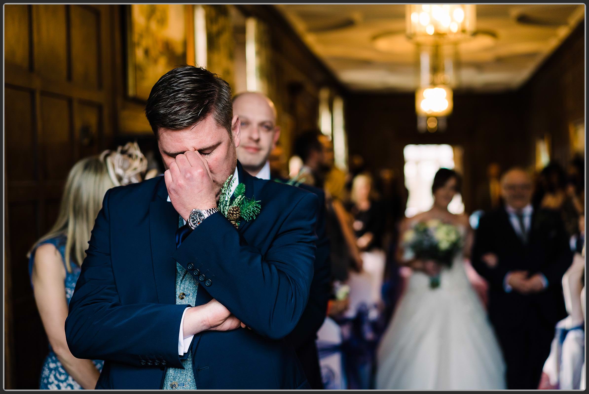 The groom waiting nervously