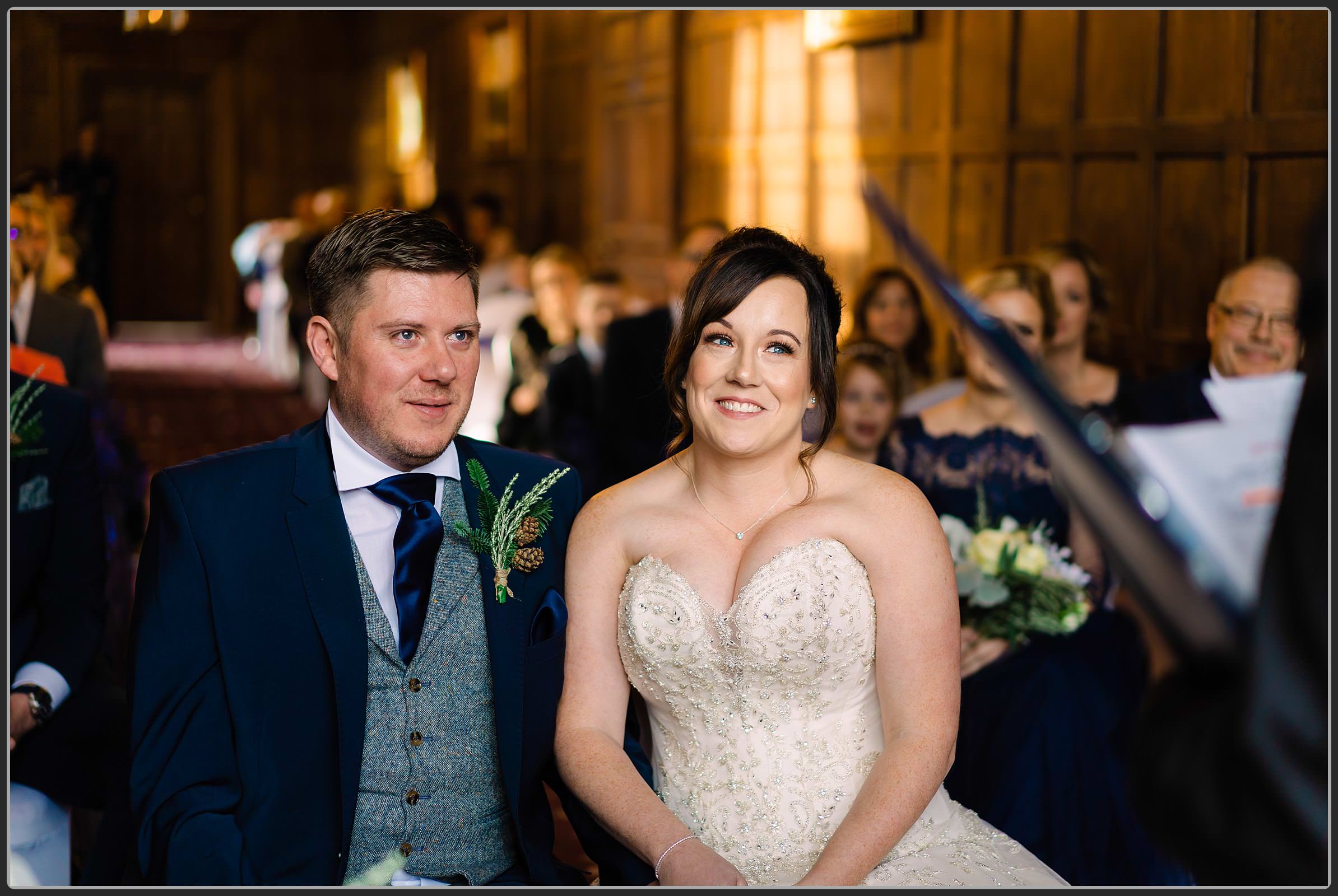 Bride and groom together during the wedding ceremony