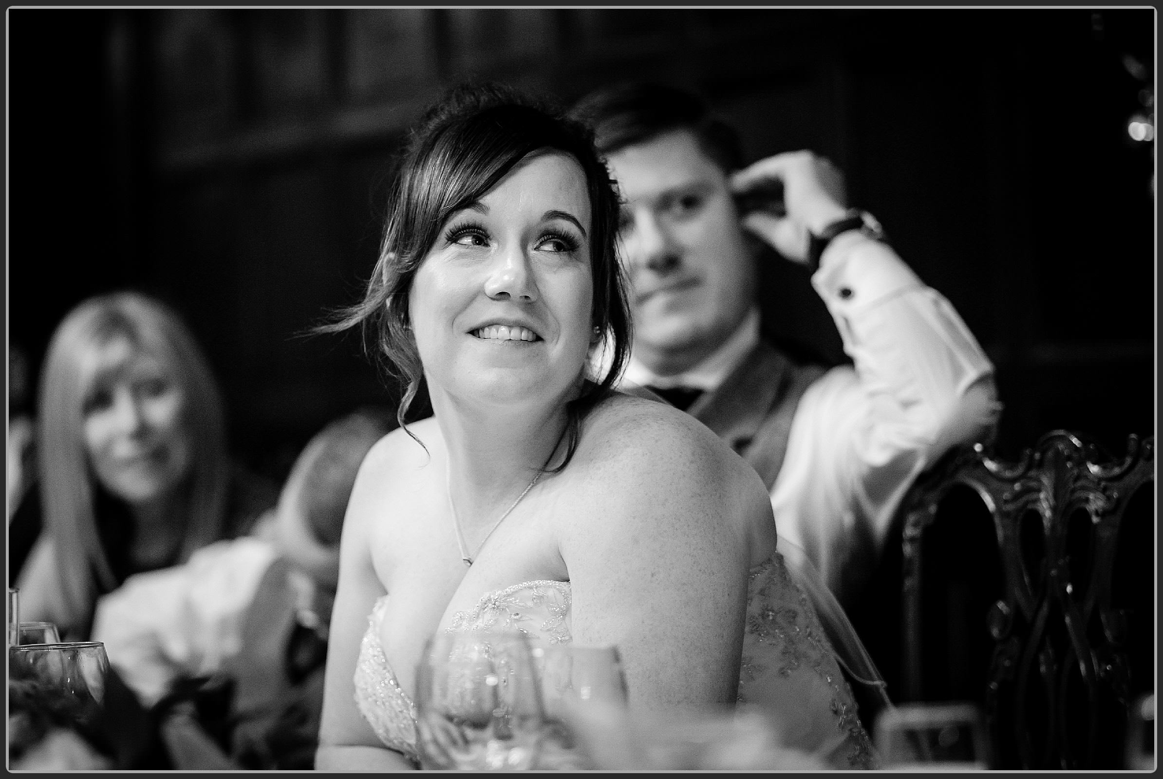 Bride watching the speeches