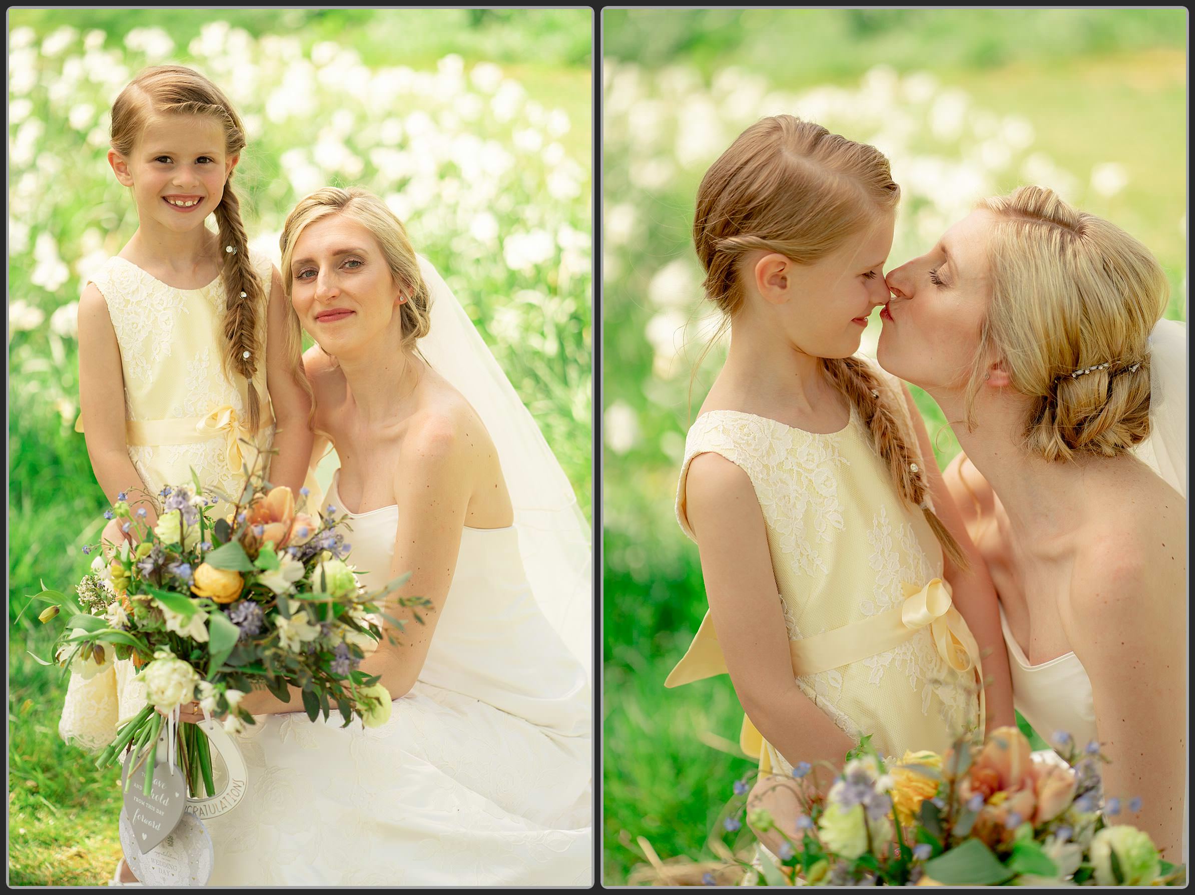 The bride and her flower girl