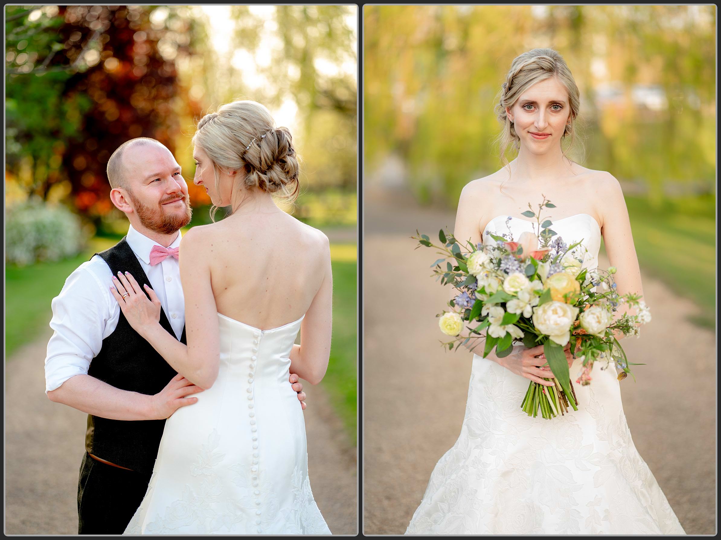 The bride and groom together