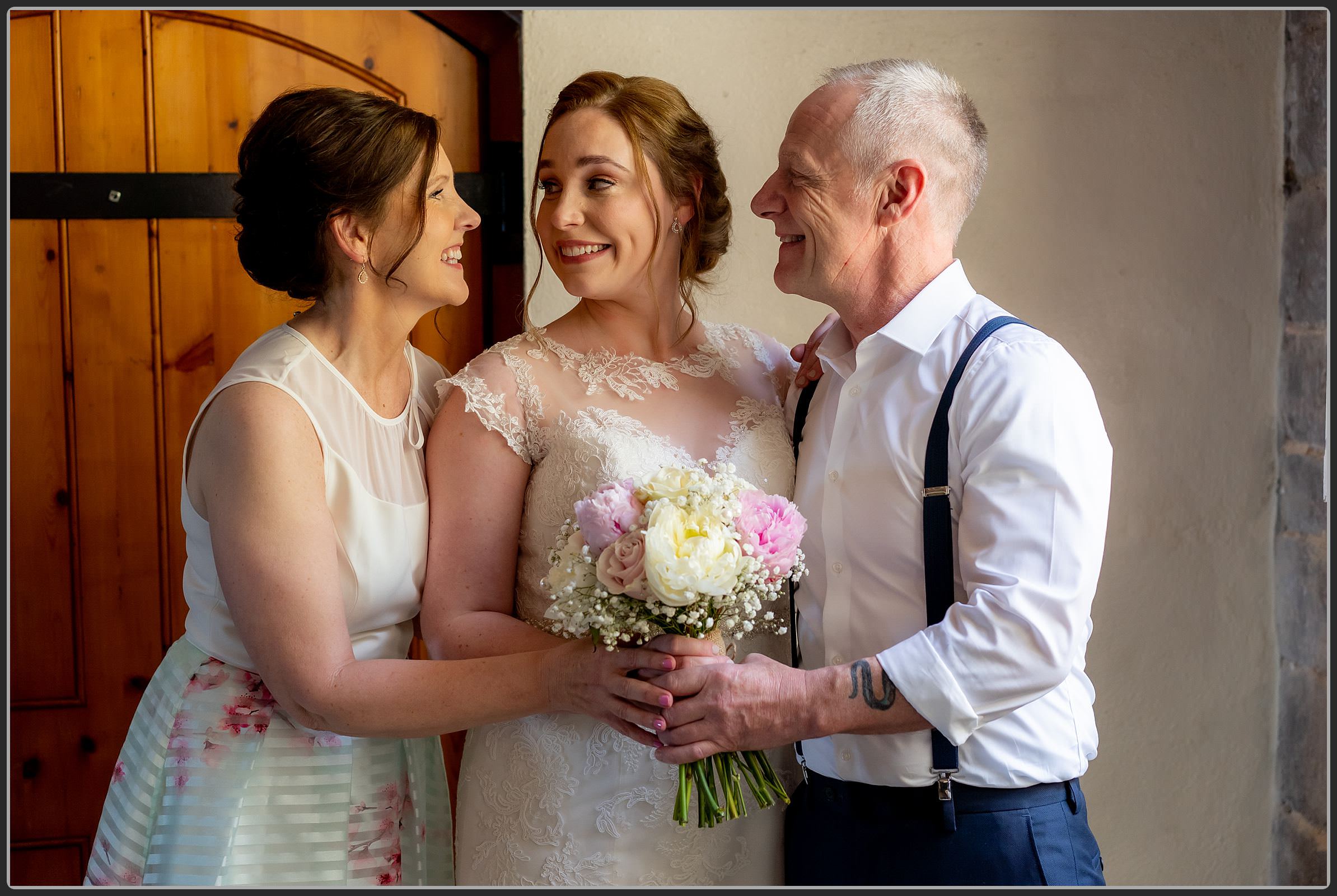 The bride and her parents