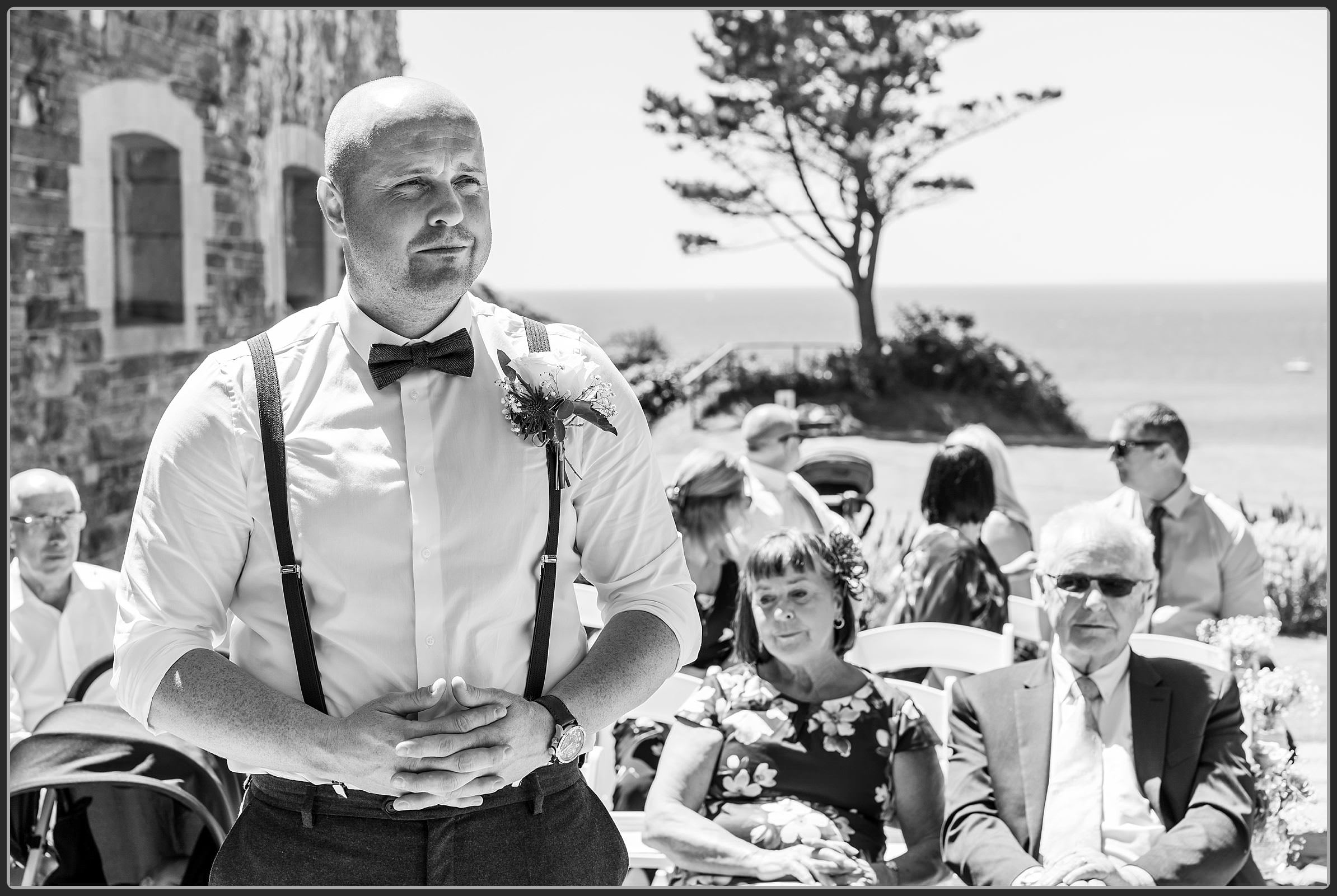 The groom waiting nervously