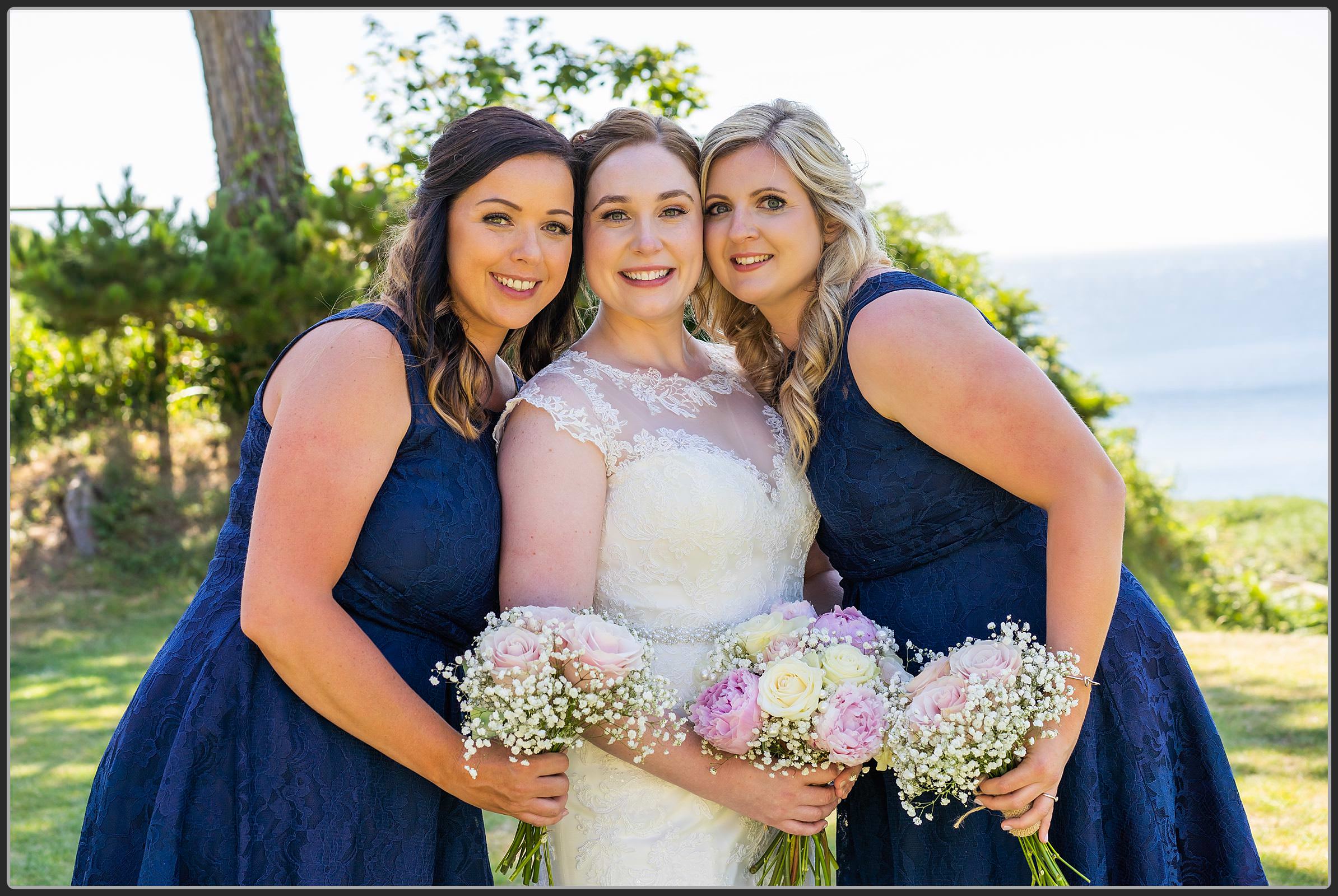 Bride and bridesmaids together