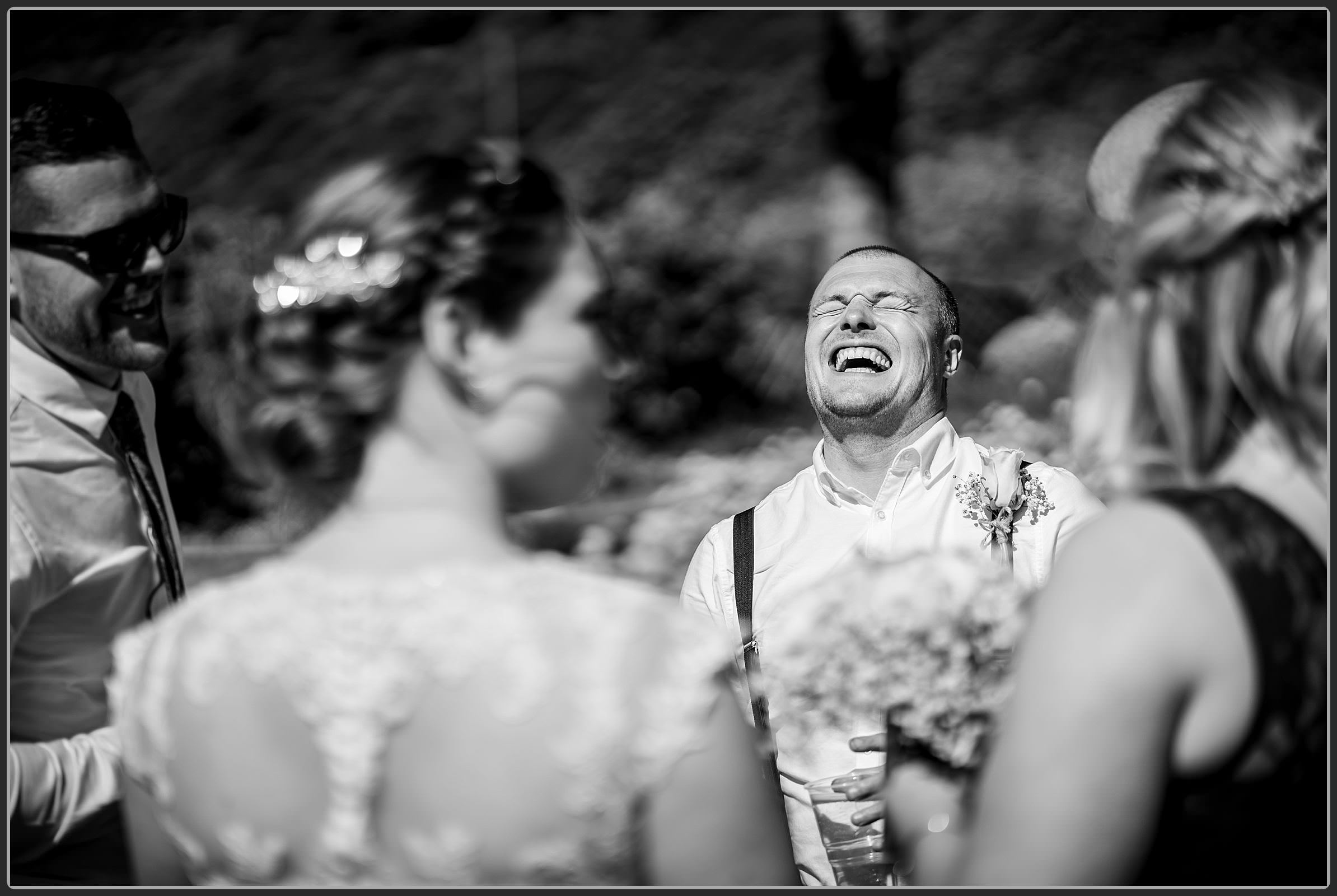 Best man laughing