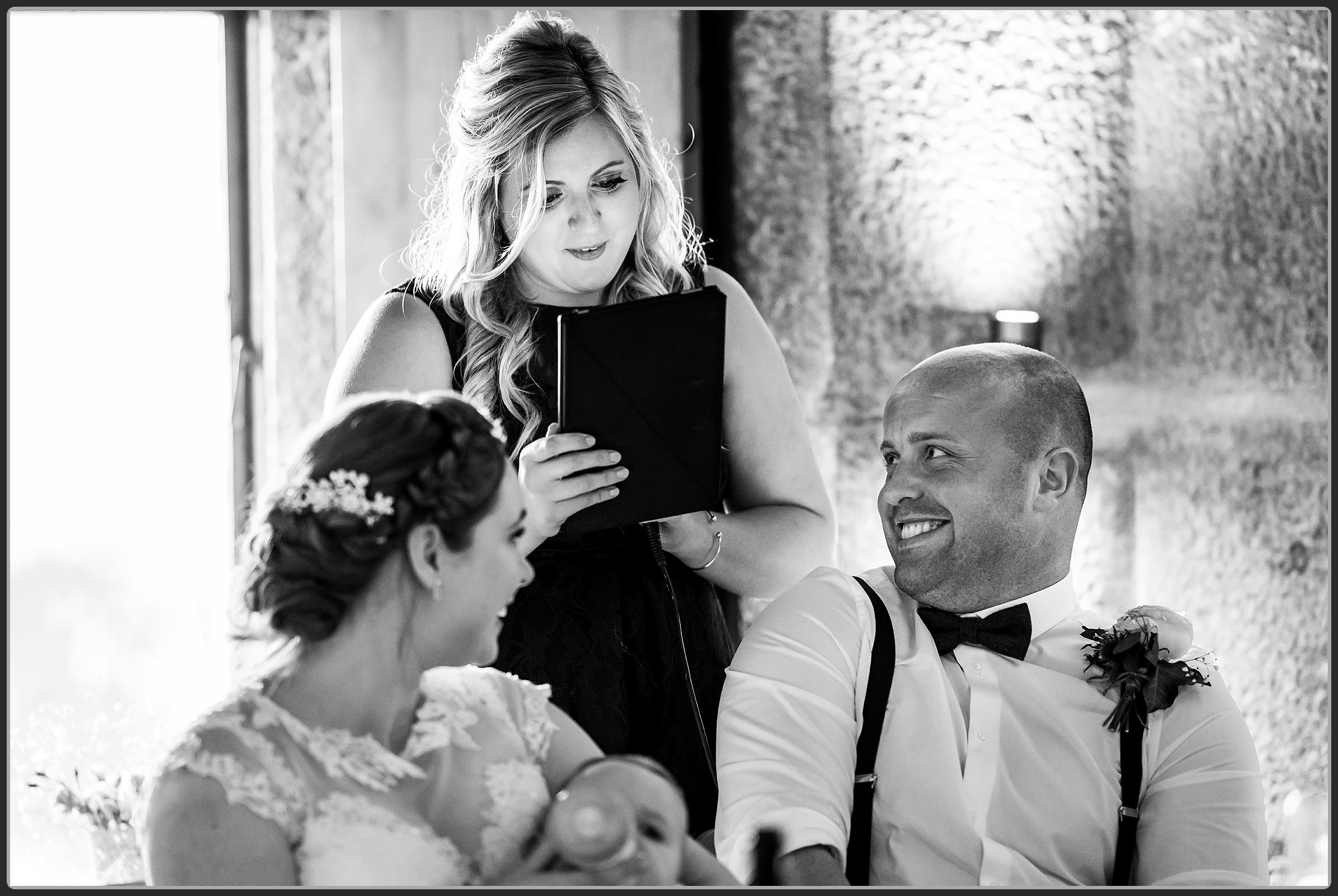 Bridesmaid giving her speech