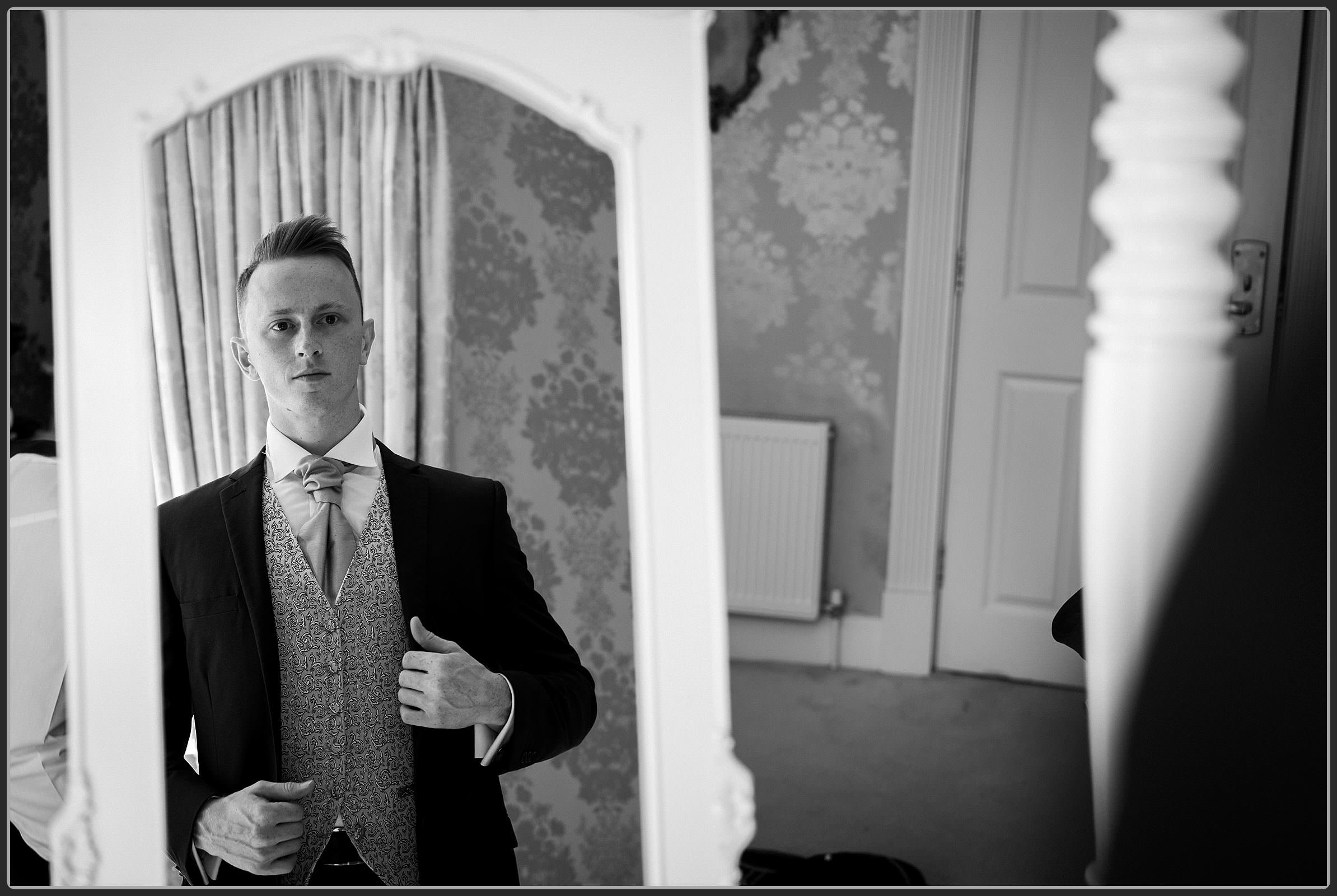 Groom getting ready