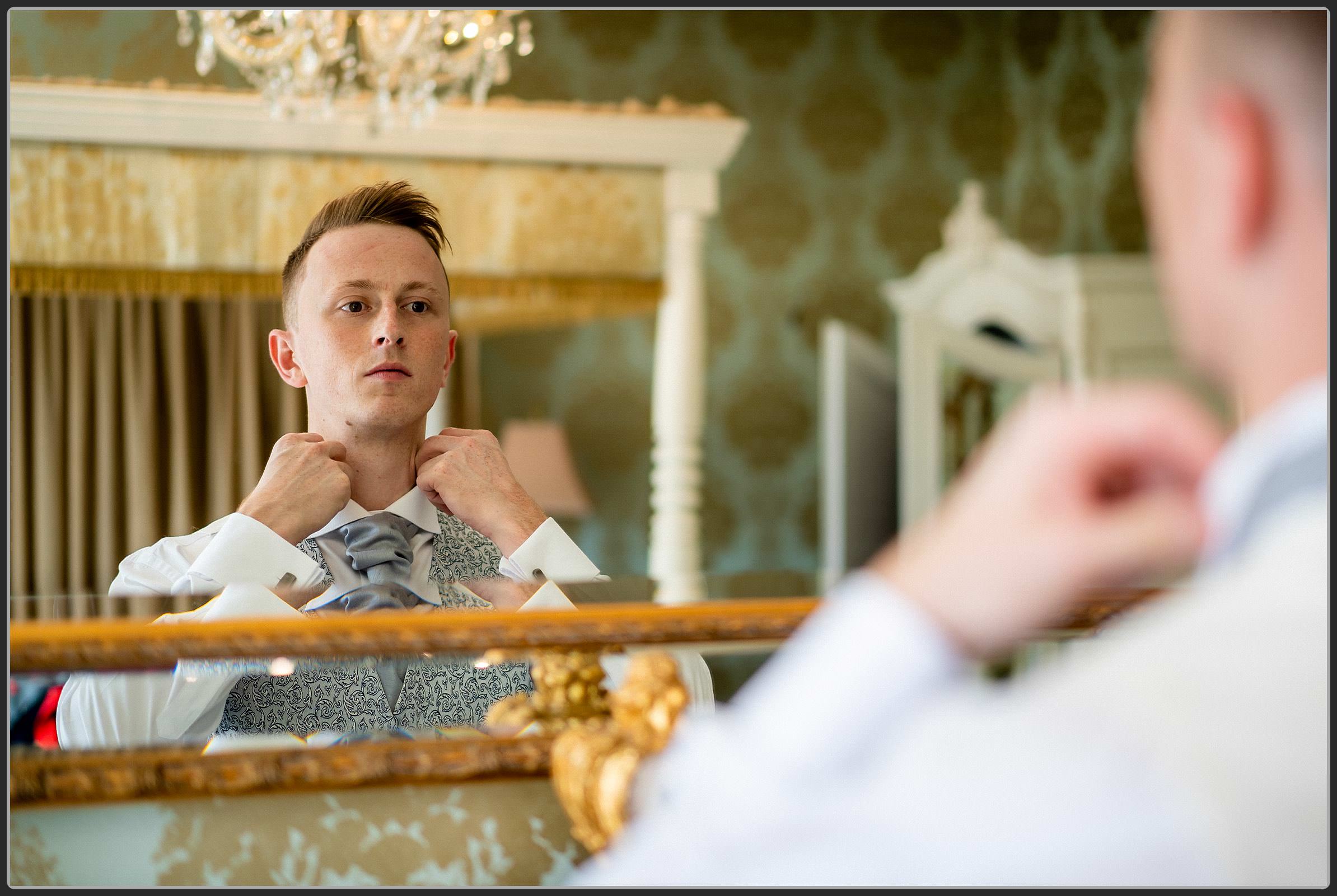 Groom getting ready