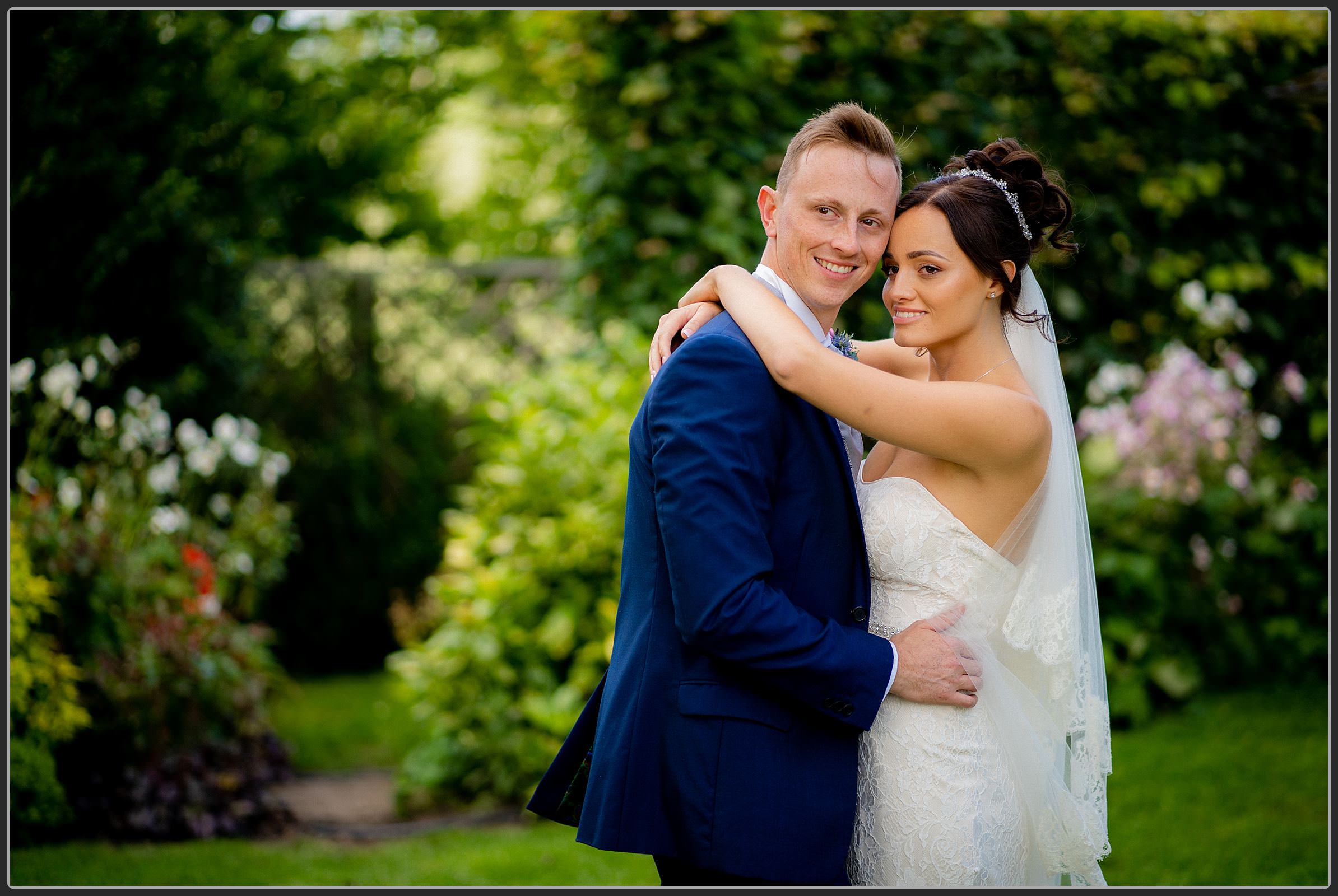 The Bride and Groom together at Warwick House