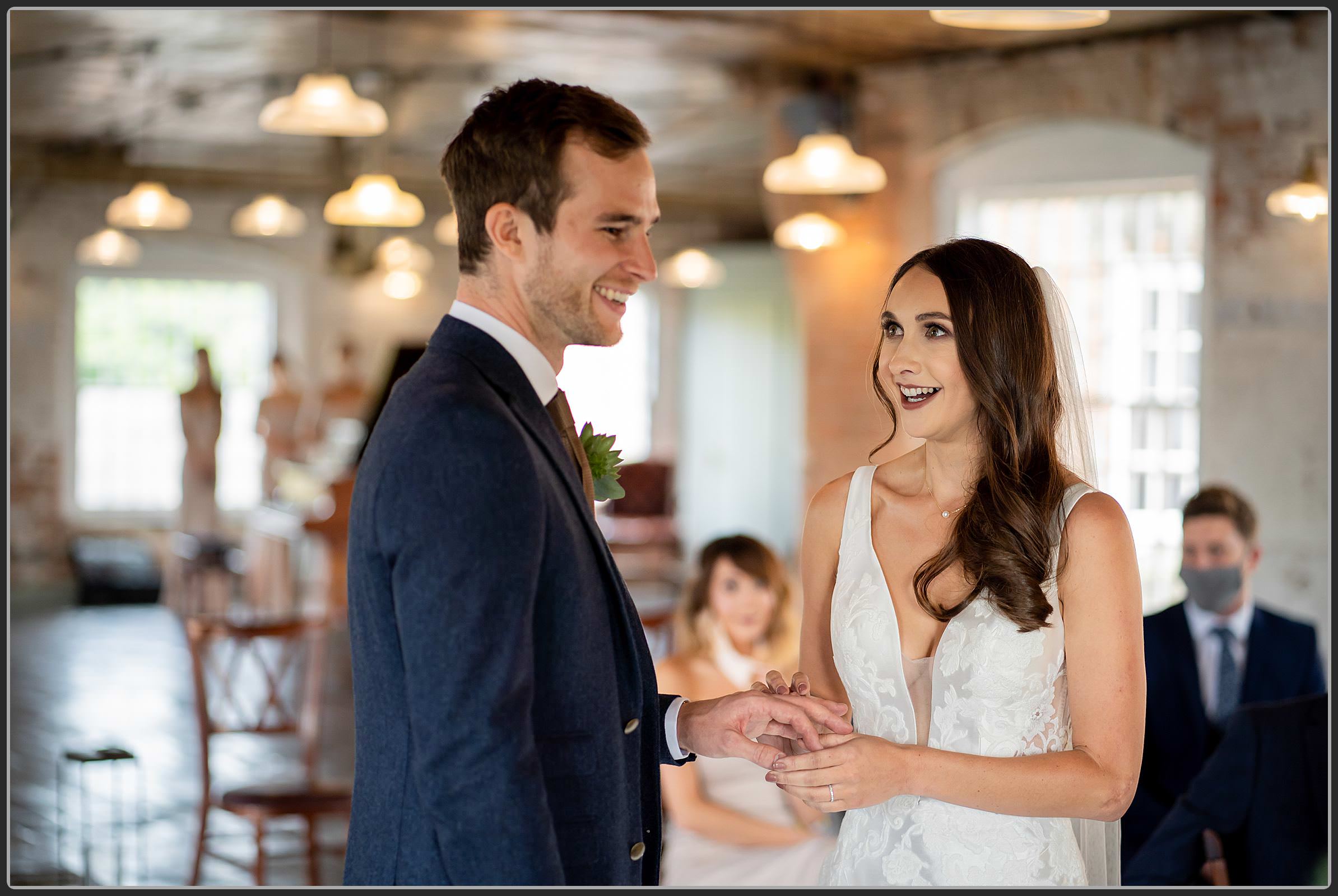 Laughs during the ceremony