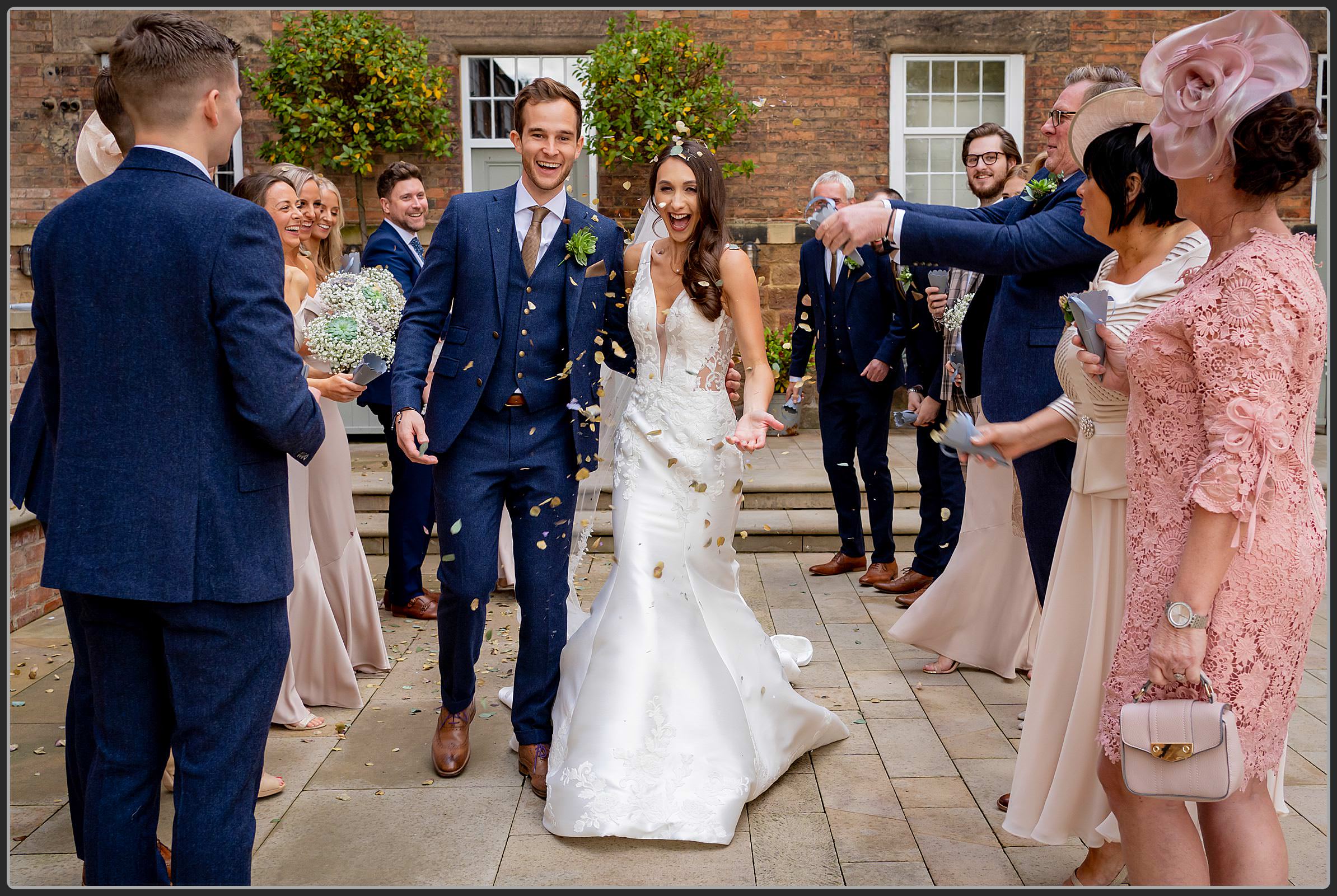 Confetti photography at the Darley Abbey Mill