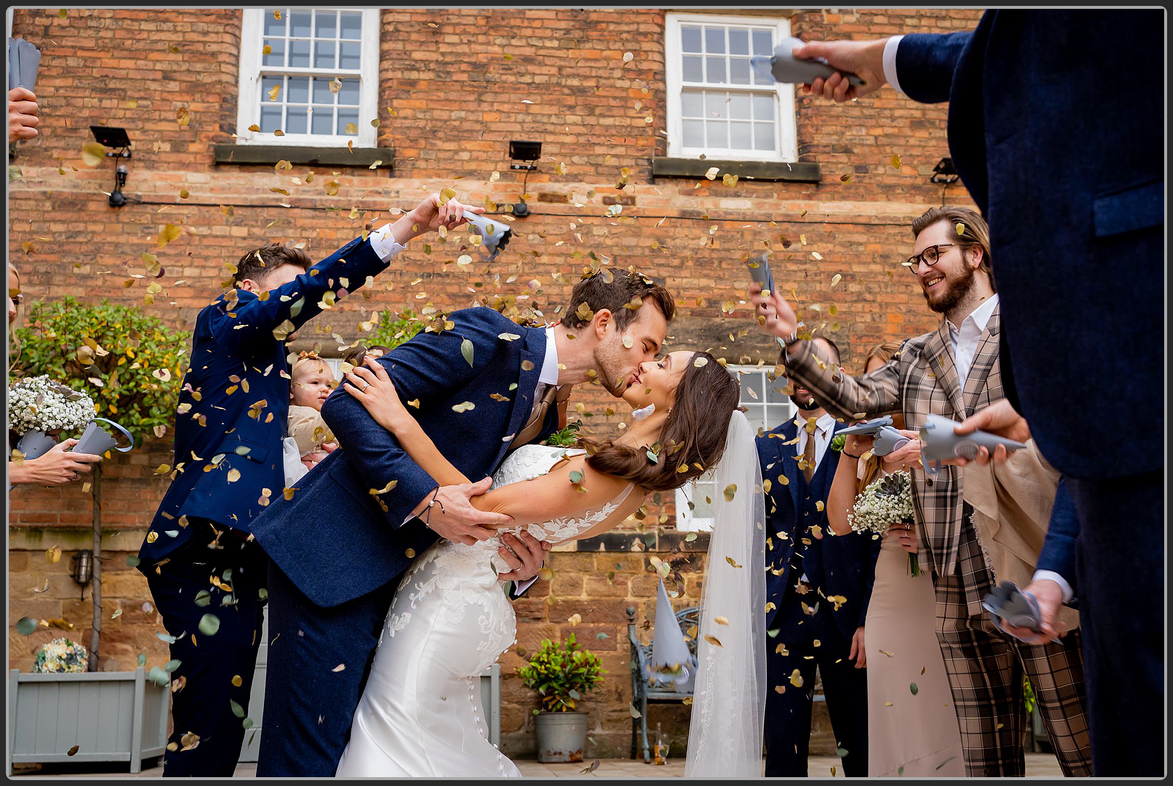 Confetti photography at the Darley Abbey Mill
