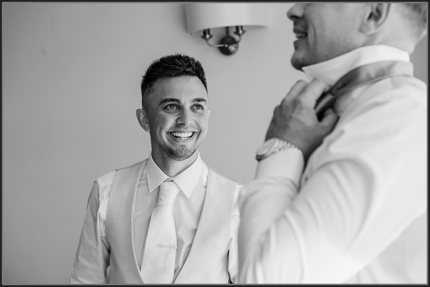 Getting ready photos in black and white