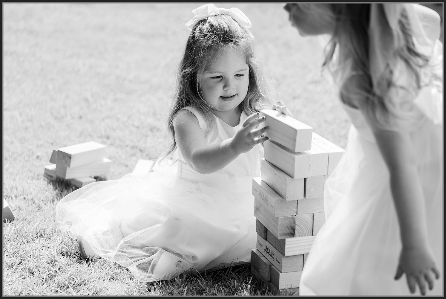 The children playing with Jenga