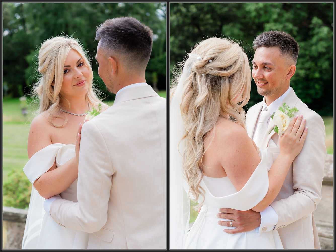 The bride and groom together