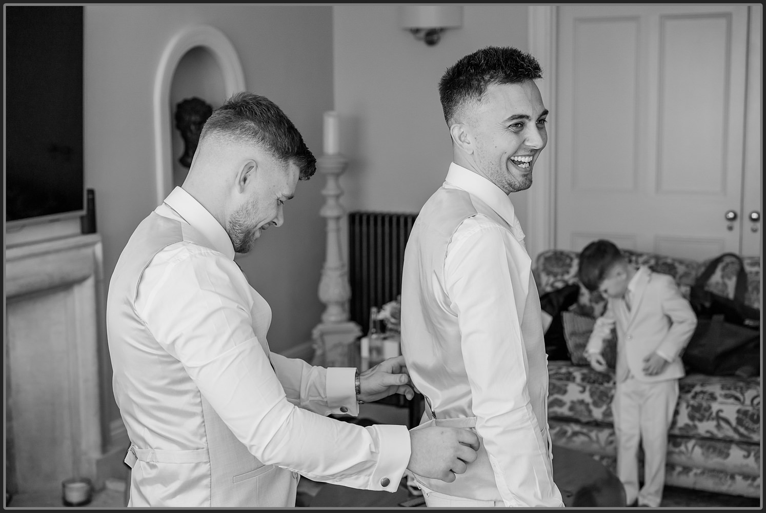 The boys getting ready